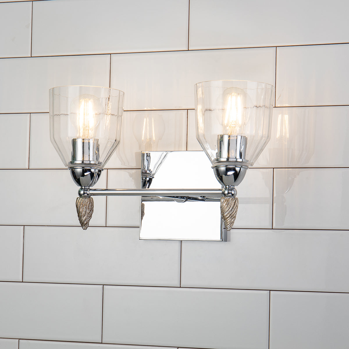 Gilded Nola Felice 2 Light koupelnové svítidlo čiré sklo