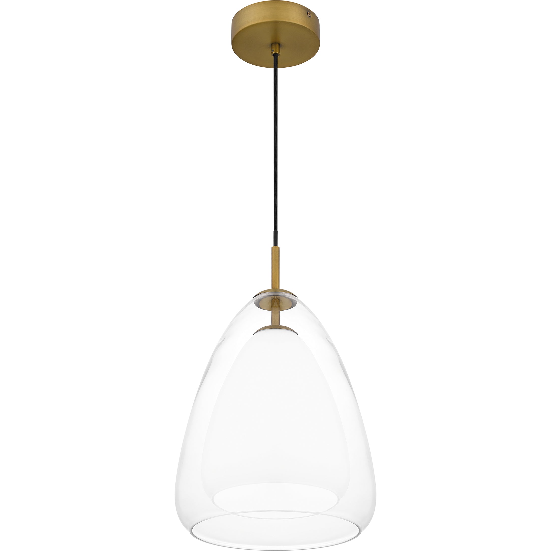 Quoizel Aero Pendant závěsné svítídlo Aged Brass sklo