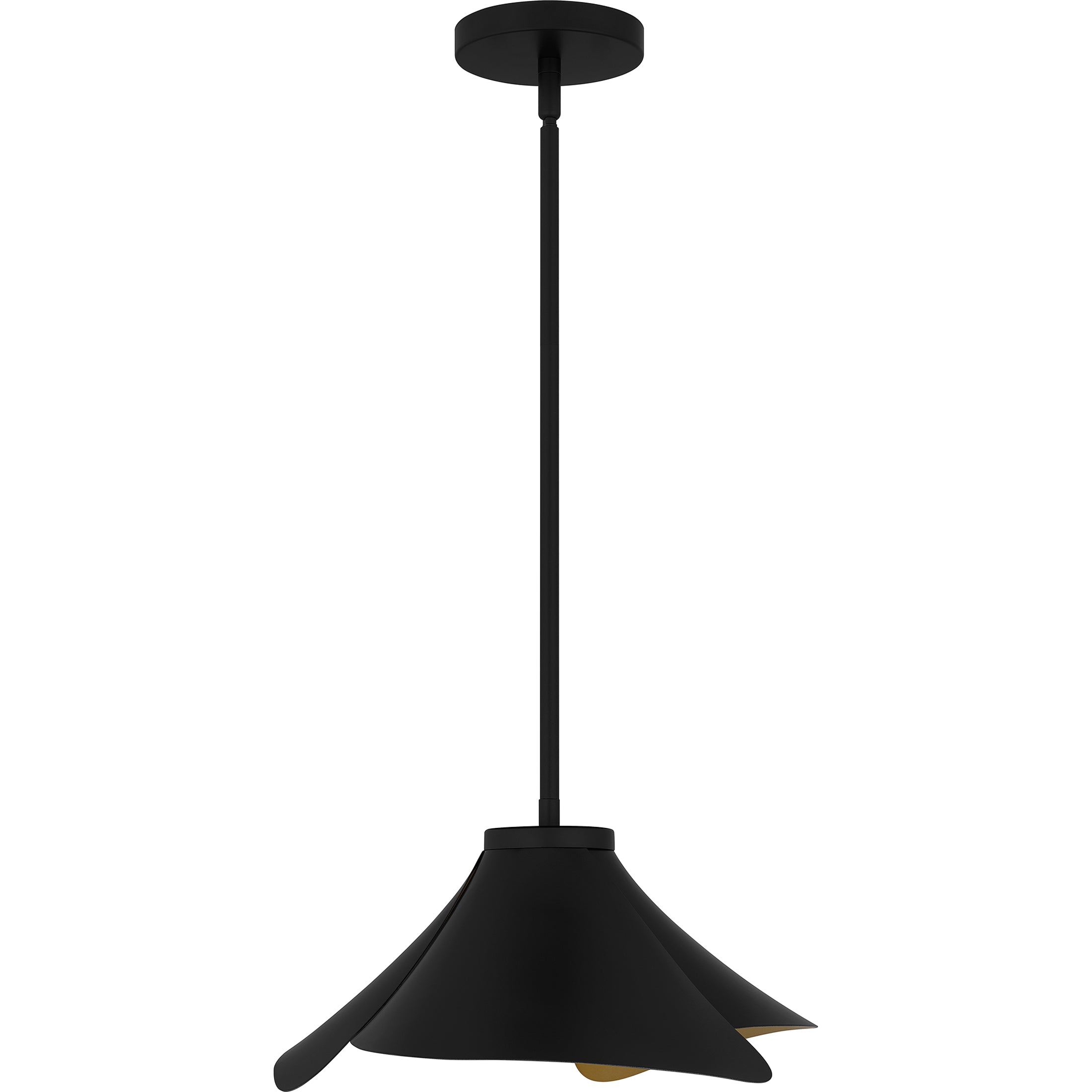 Quoizel Wisp závěsná lampa matná černá zlatá