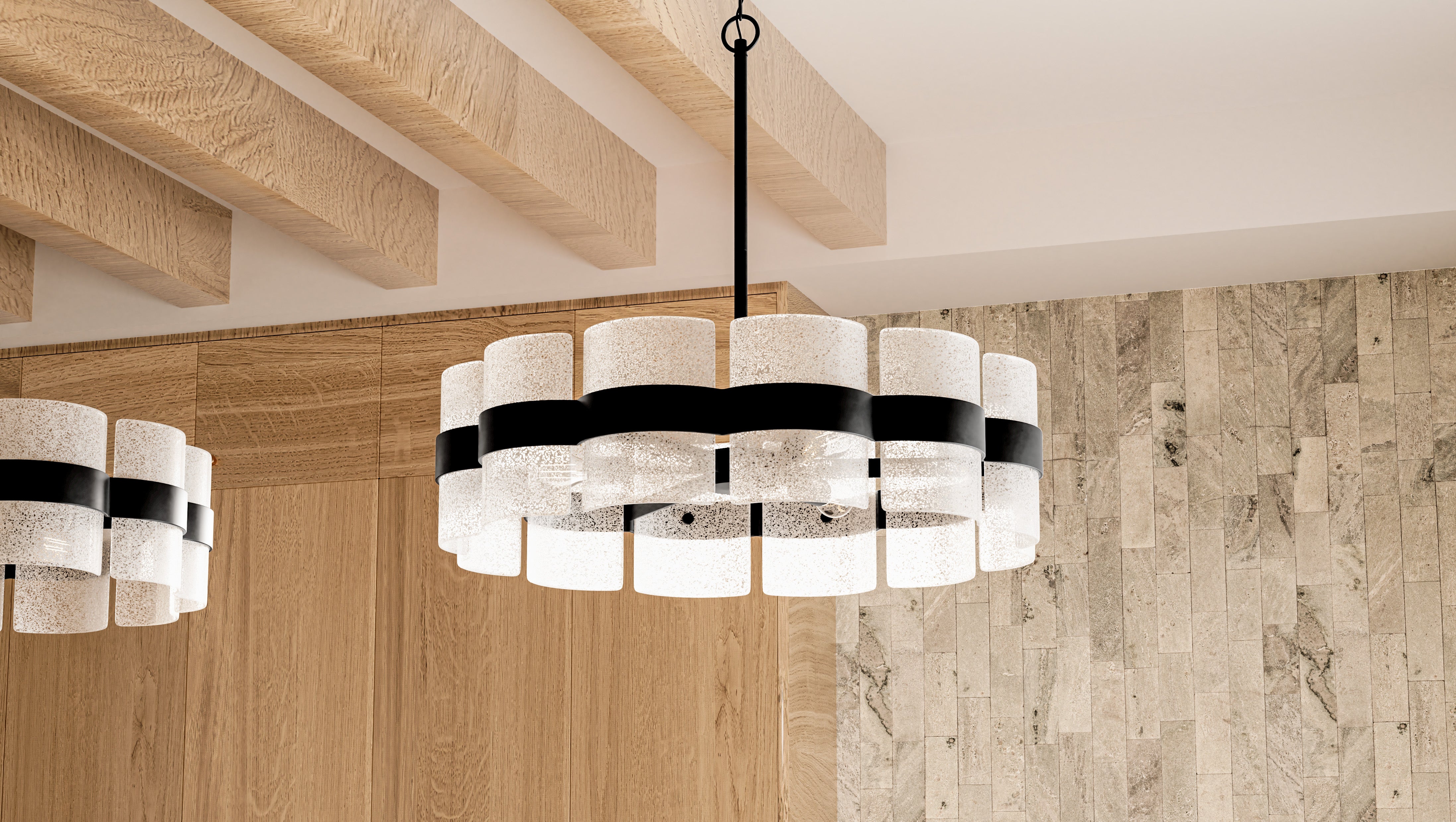 Quoizel Sweeney Pendant závěsné svítidlo Matte Black sklo