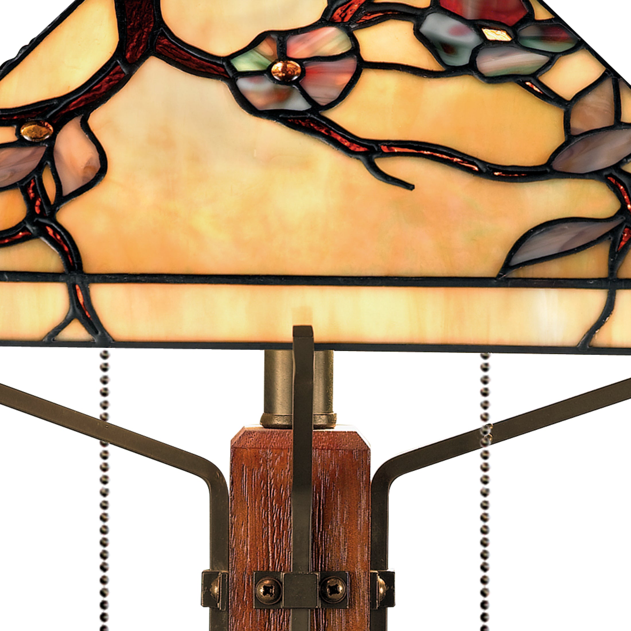 Quoizel Grove Park stolní lampa vitráž květinový strom