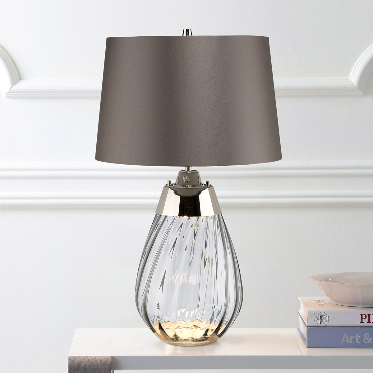 Gilded Nola Lena malá stolní lampa smoke brown