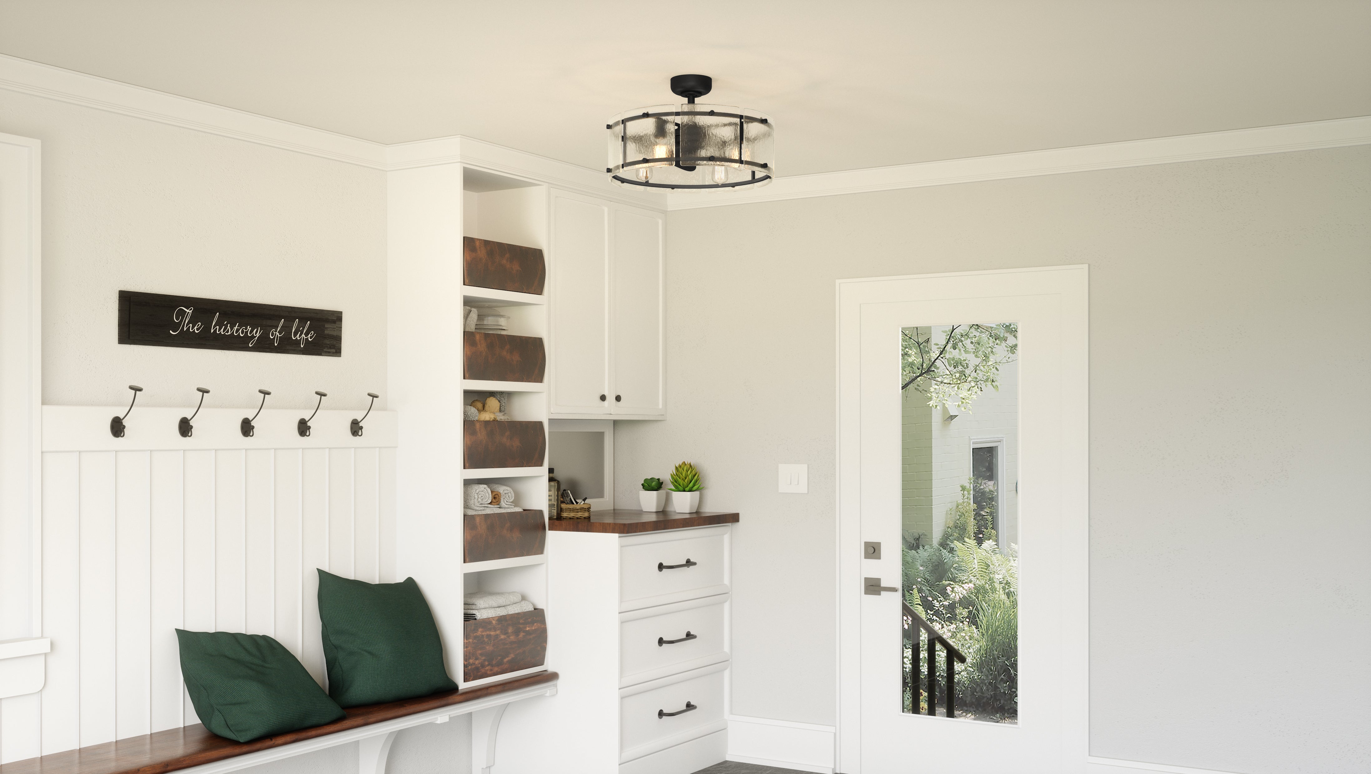 Quoizel Fortress Fan světlo na ventilátor earth black sklo