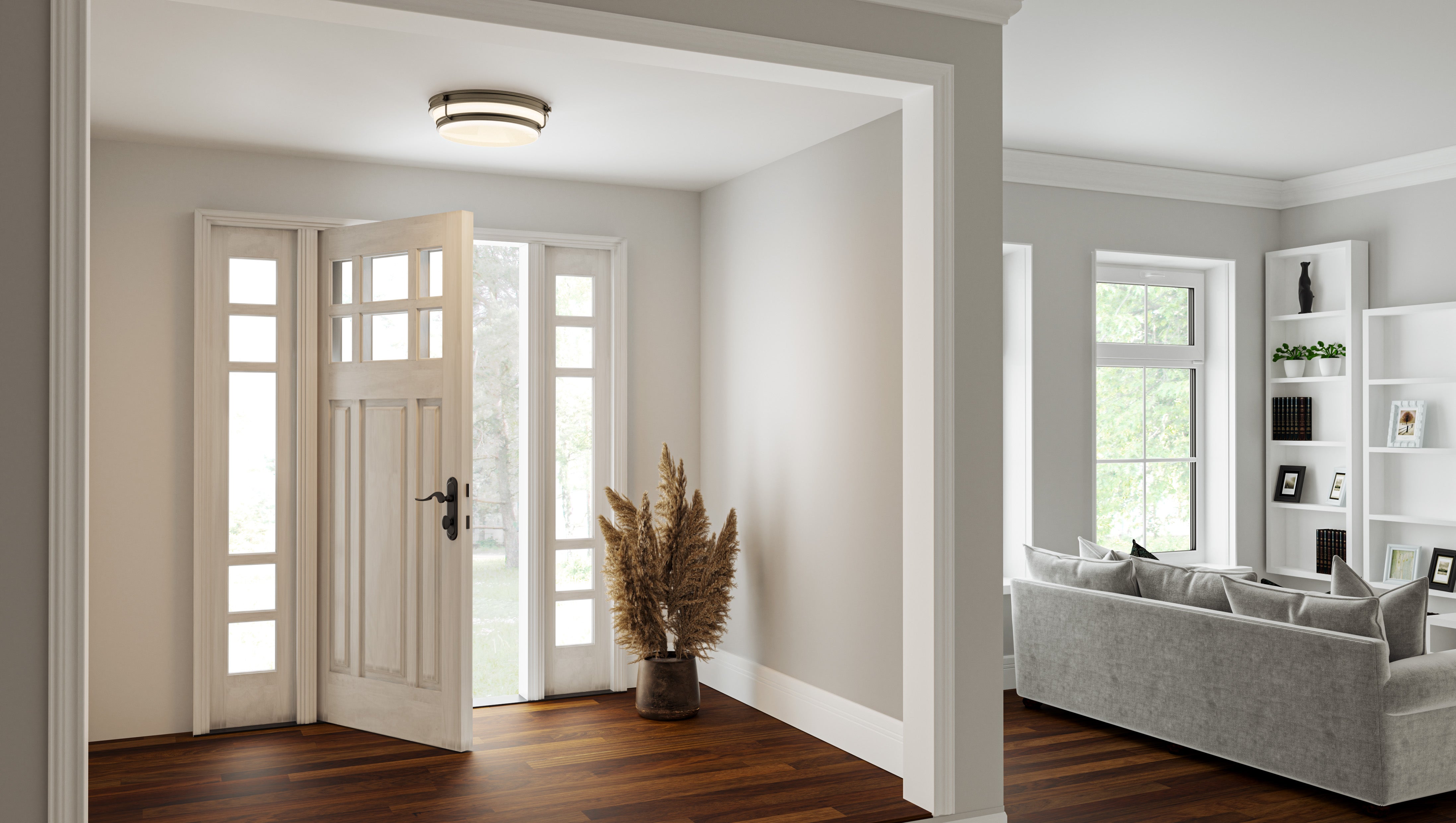 Quoizel Grafton Flush Mount stropnice weathered brass