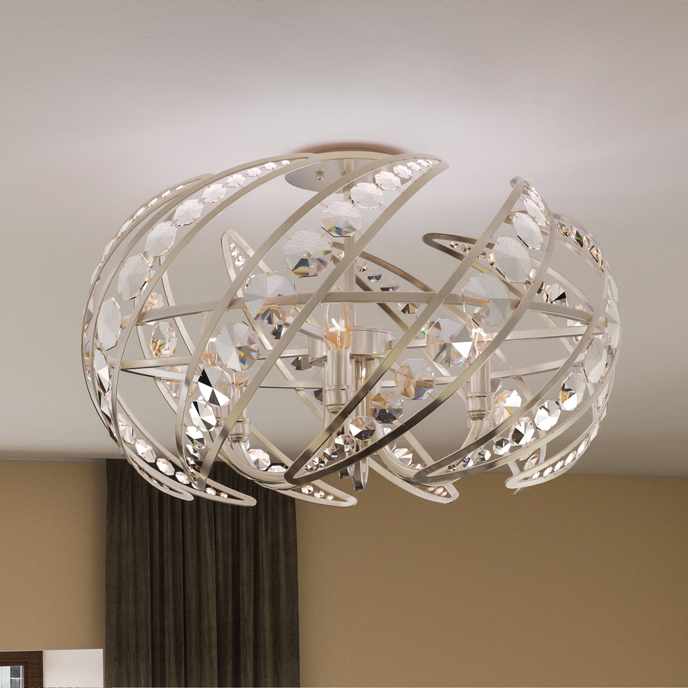 Quoizel Crescent stropní svítidlo leštěný nikl 62 cm