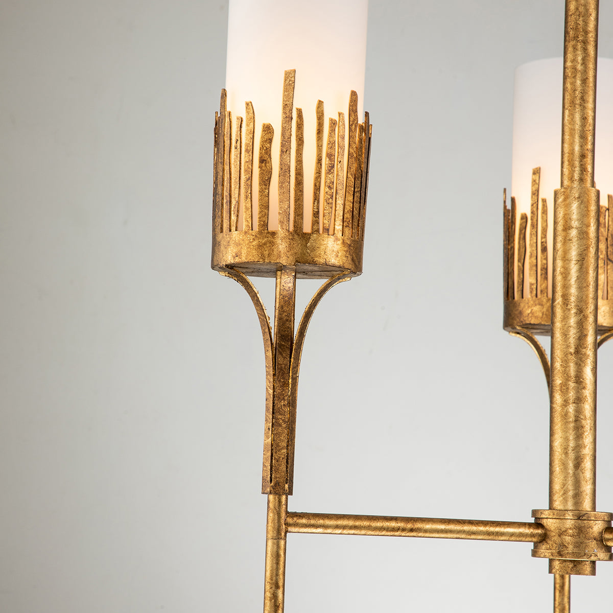 Gilded Nola Sawgrass 3 lustr zlatý bílé sklo