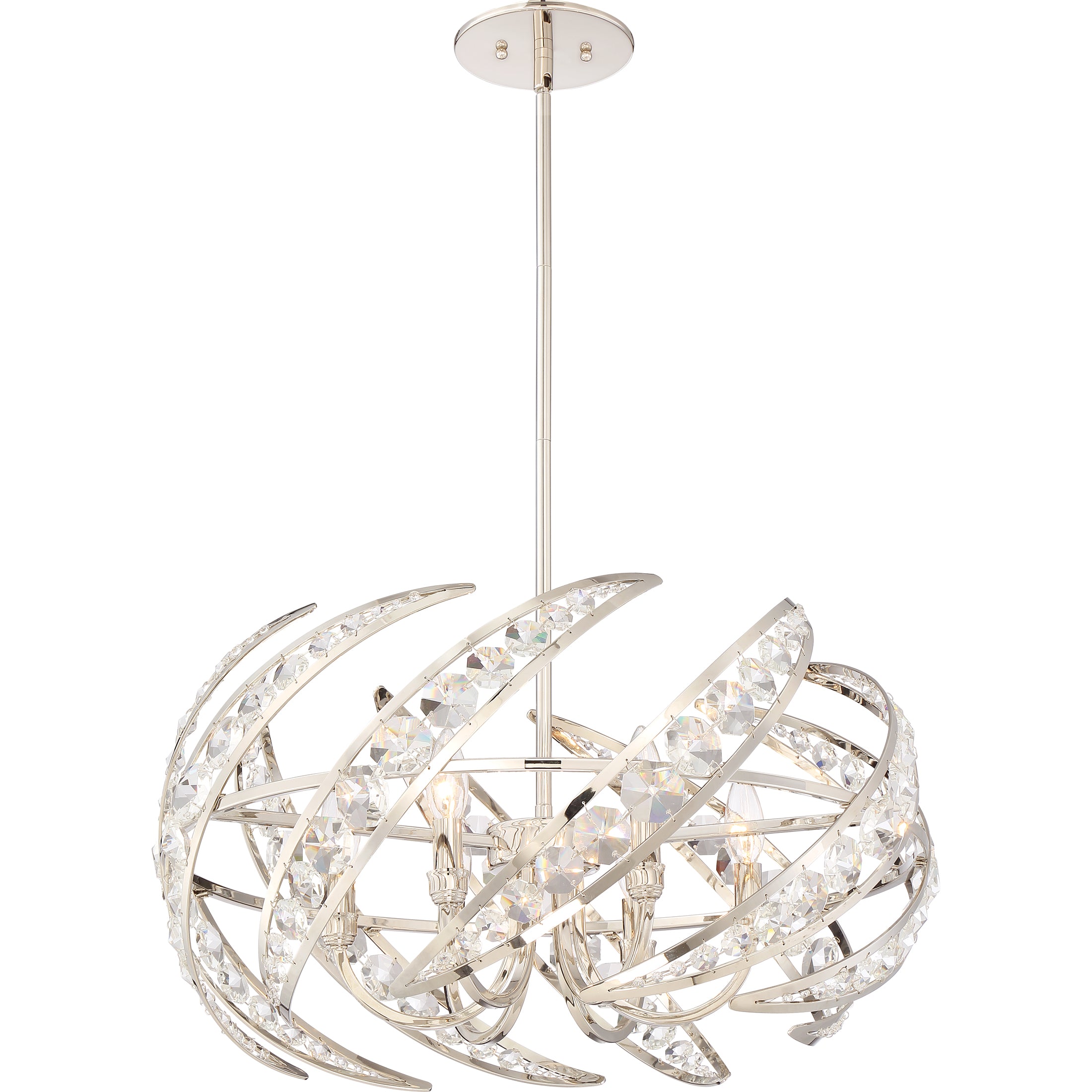 Quoizel Crescent Pendant závěsné svítídlo polished nickel