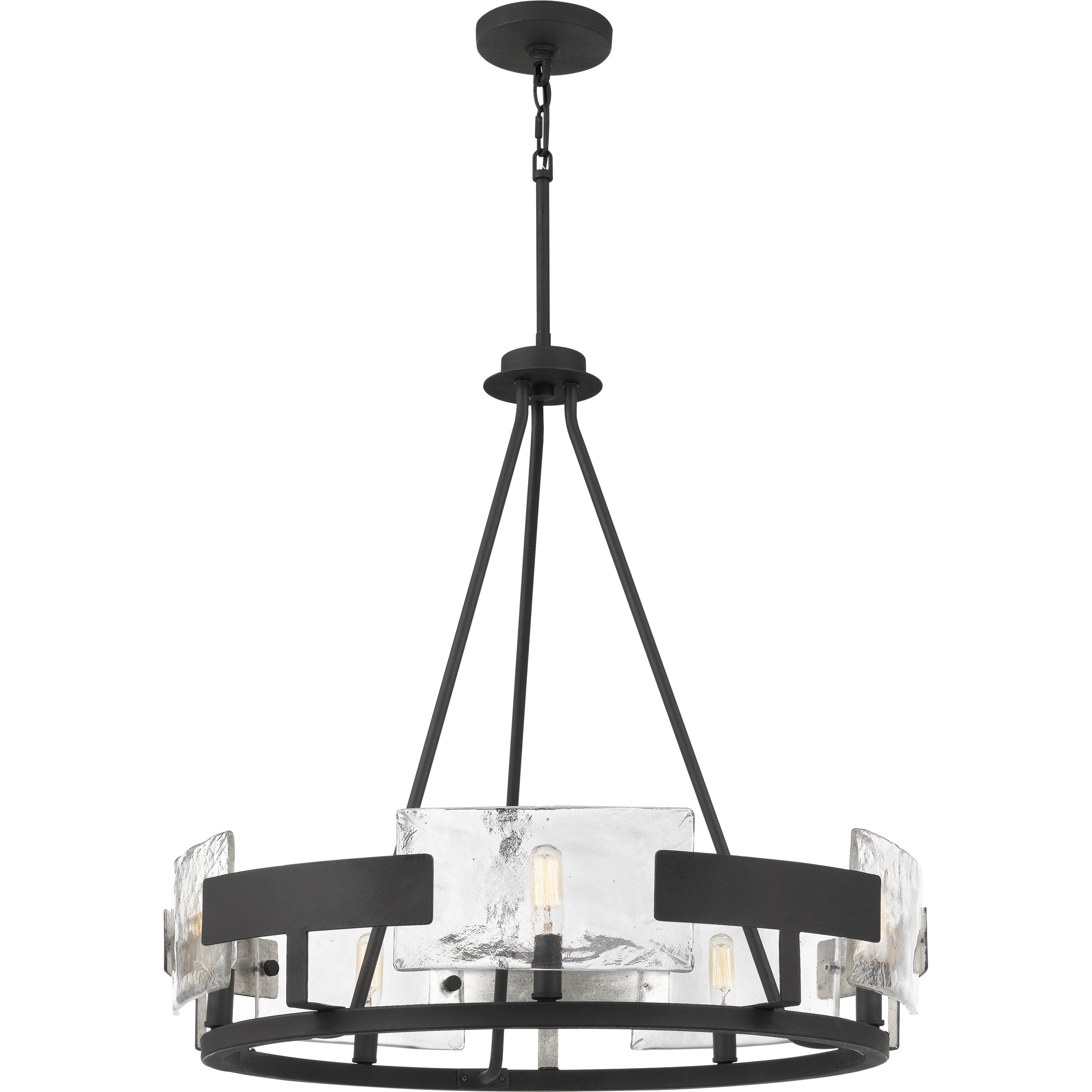 Quoizel Stratum lustr royal ebony skleněné panely