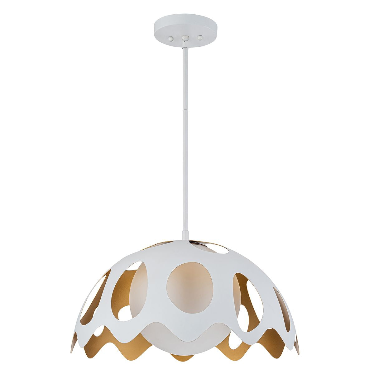 Gilded Nola Pebbles závěsné svítídlo 15" bílé