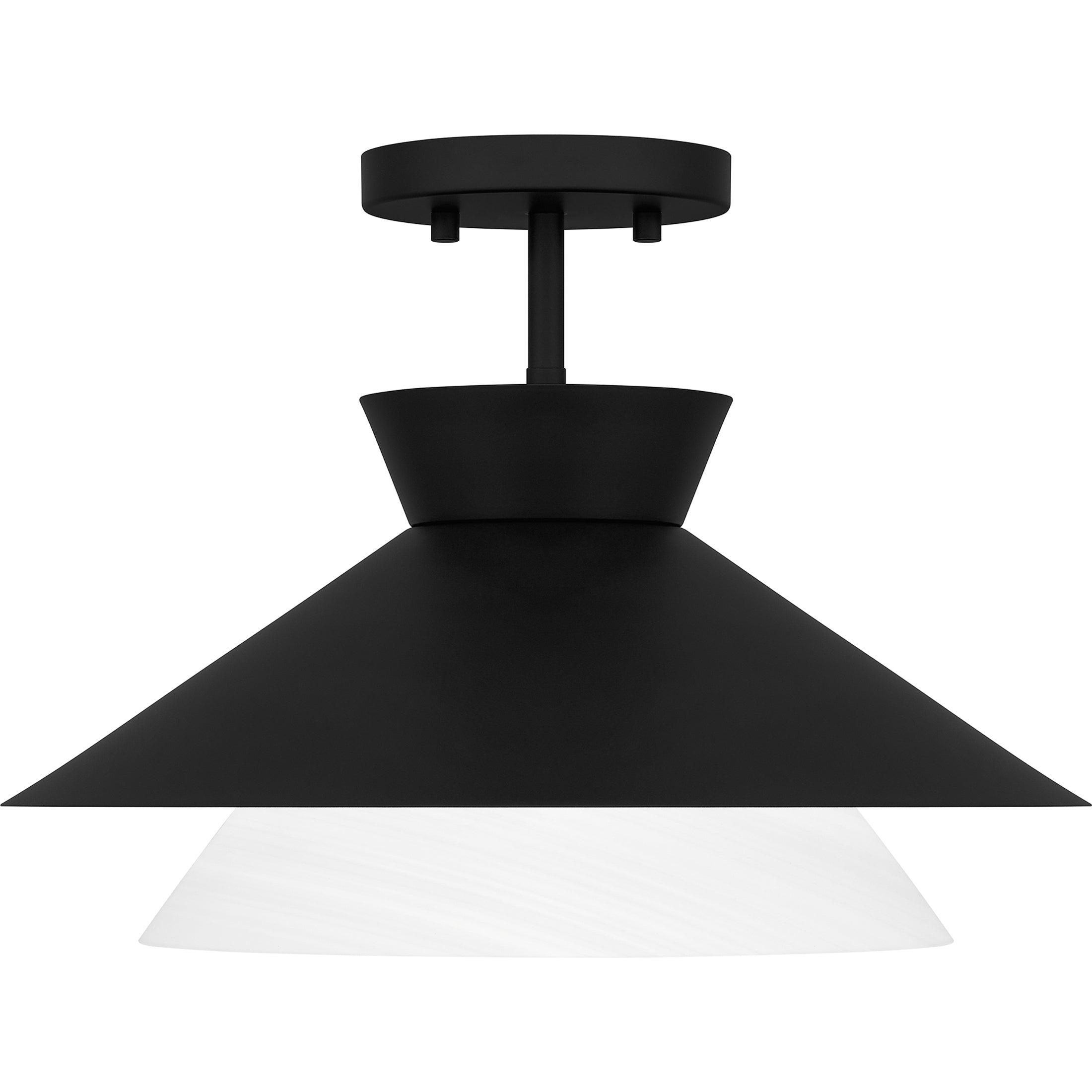 Quoizel Lionel Semi-Flush stropní svítídlo black alabastr