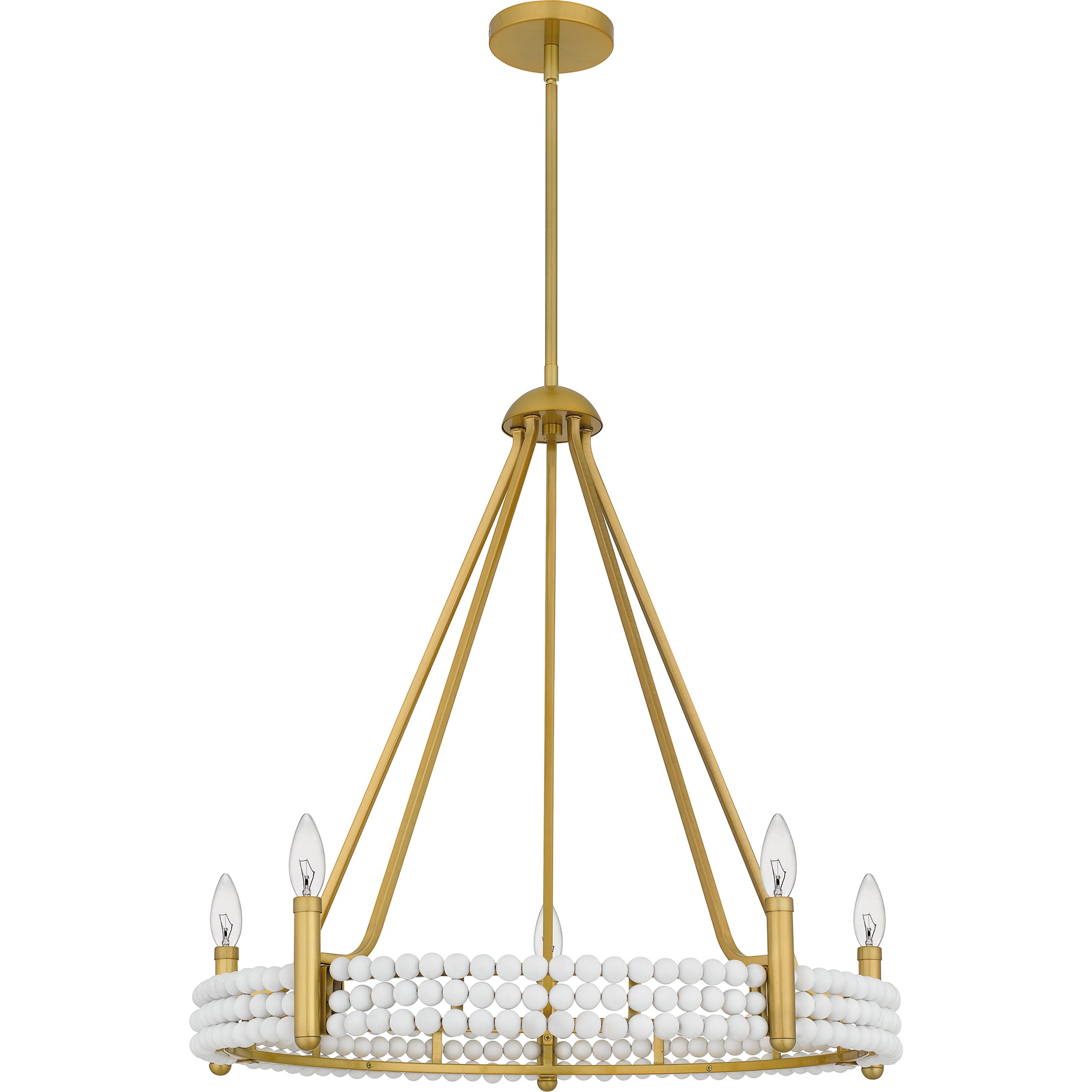 Quoizel Molly Chandelier lustr brushed gold s korálky