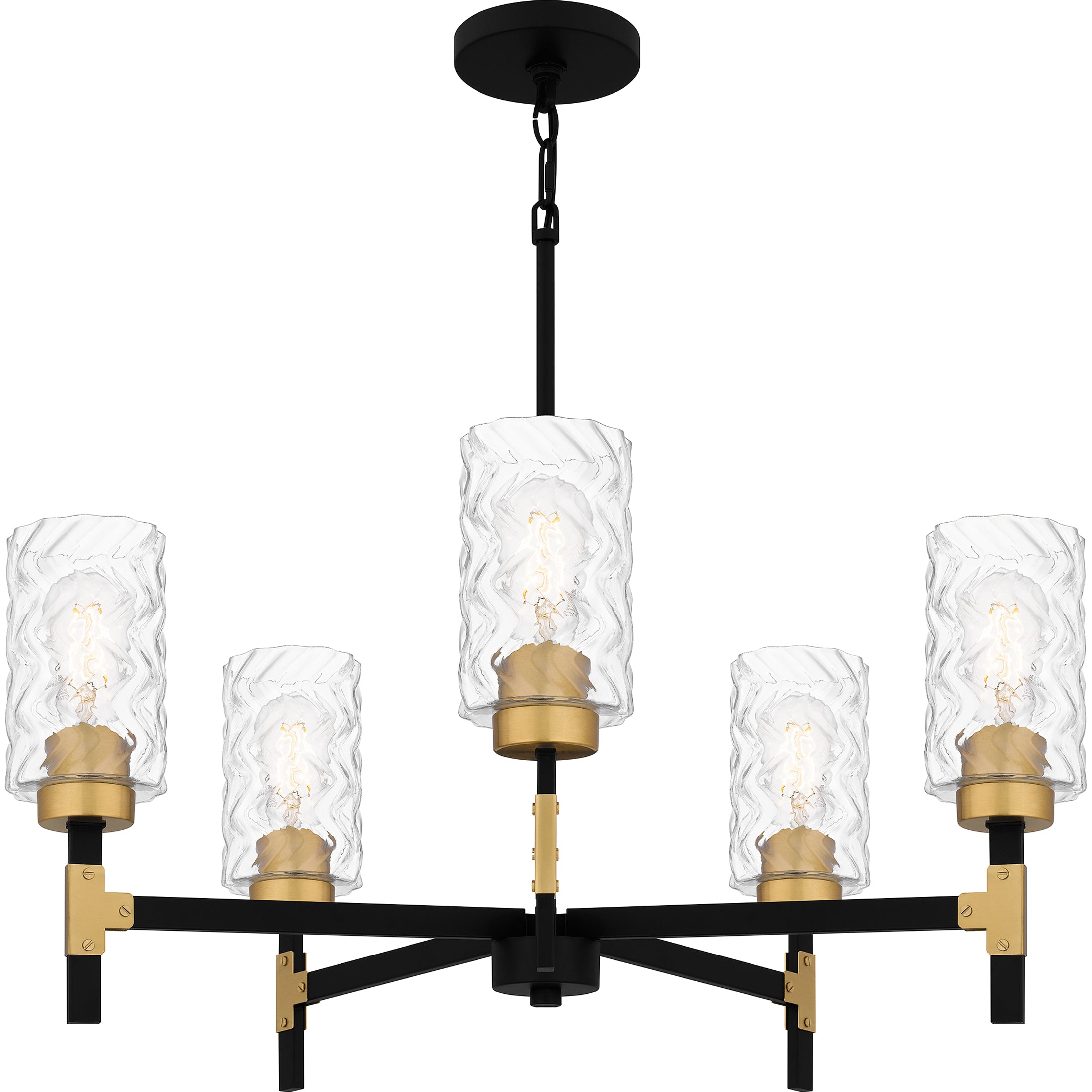 Quoizel Carly Chandelier černý lustr se sklem