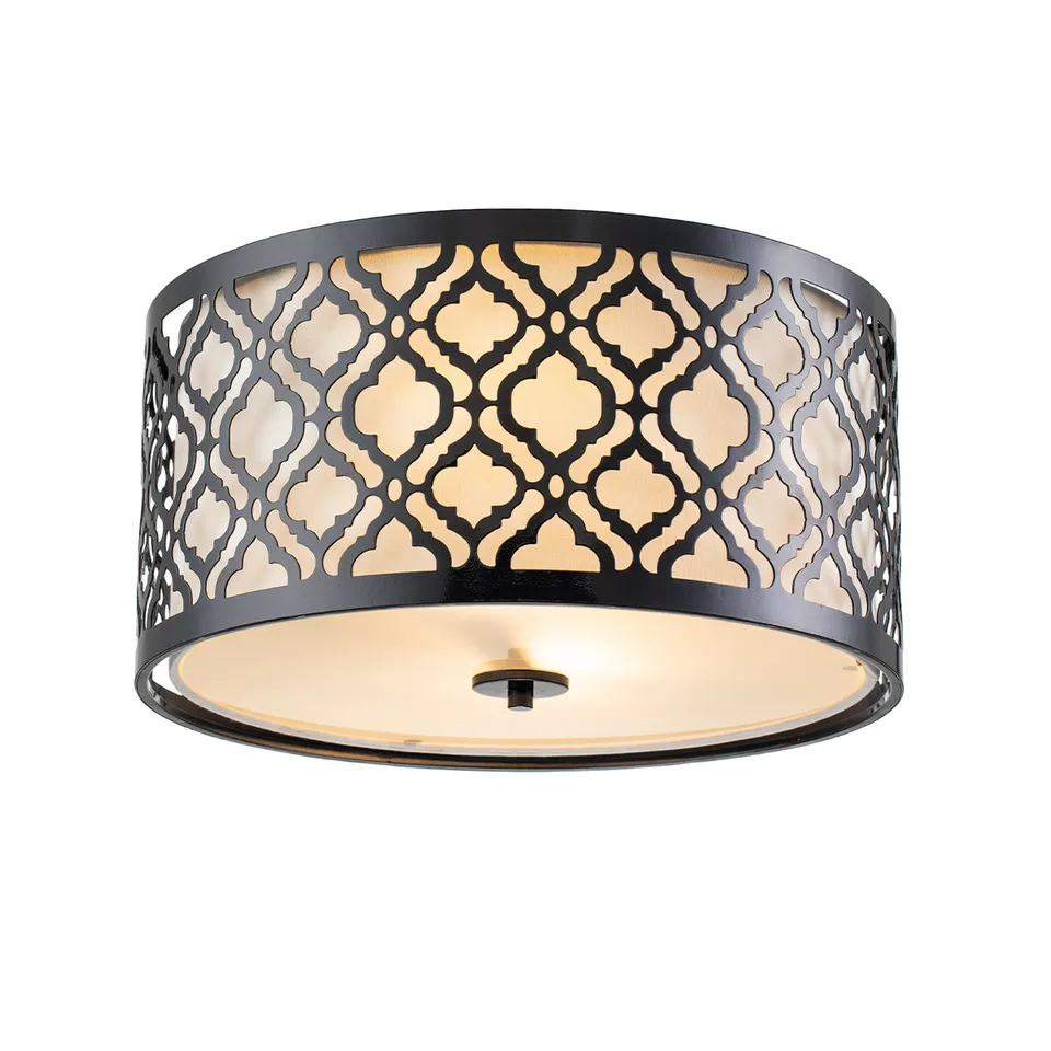 Gilded Nola Arabella Flush Mount stropní svítidlo černá teplé světlo