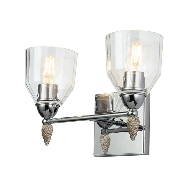 Gilded Nola Felice 2 Light koupelnové svítidlo čiré sklo