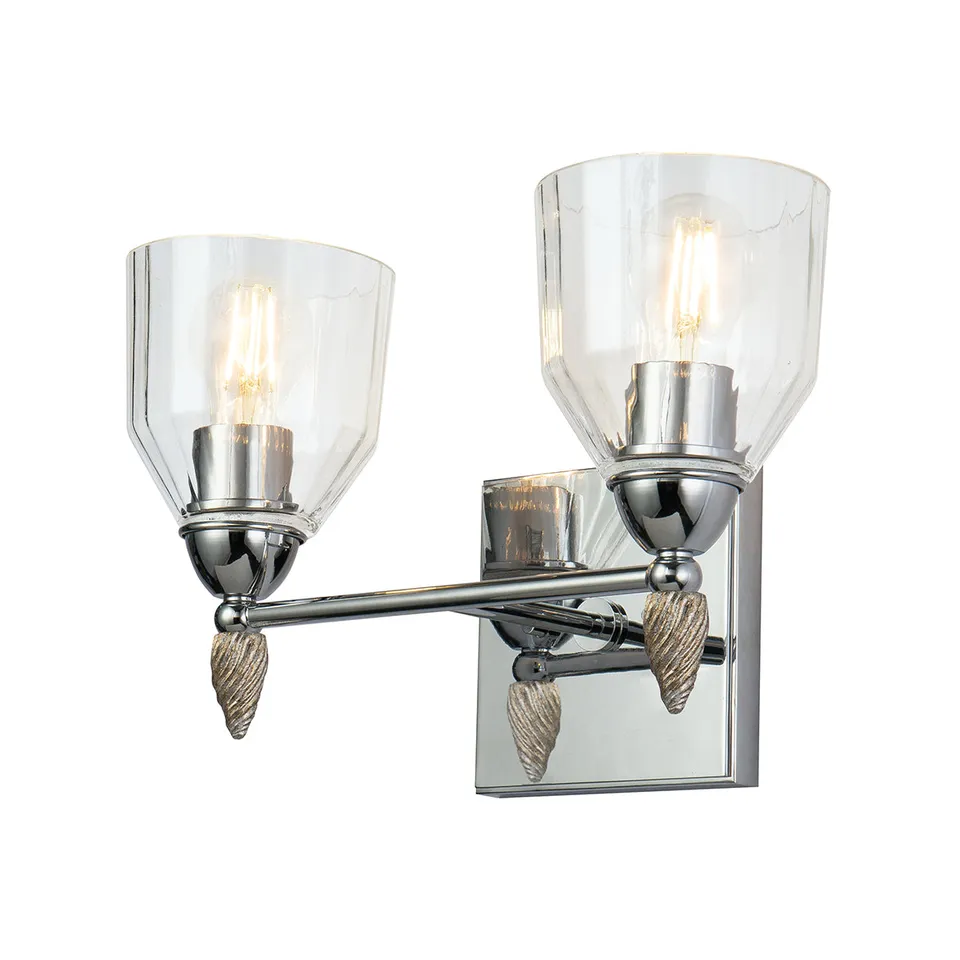 Gilded Nola Felice 2 Light koupelnové svítidlo čiré sklo