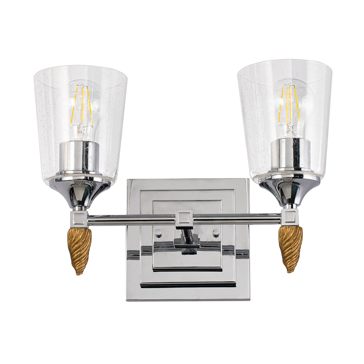 Gilded Nola Vetiver 2 Light koupelnové svítídlo čiré sklo