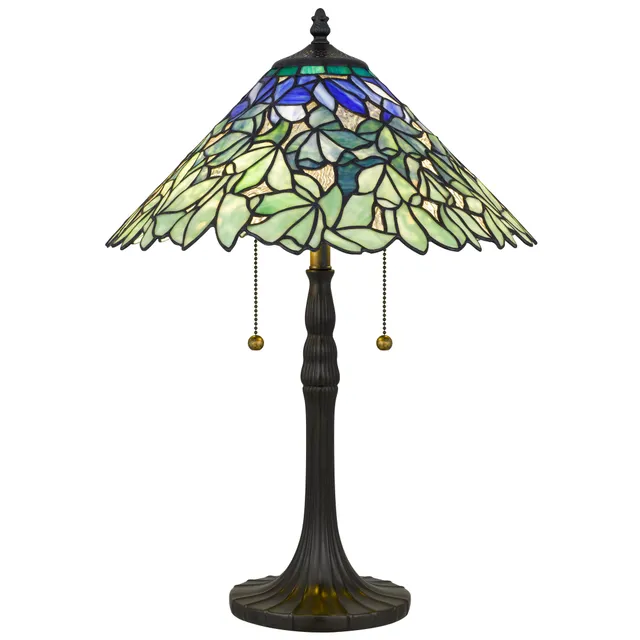 Quoizel Seasons stolní lampa bronz vitráž