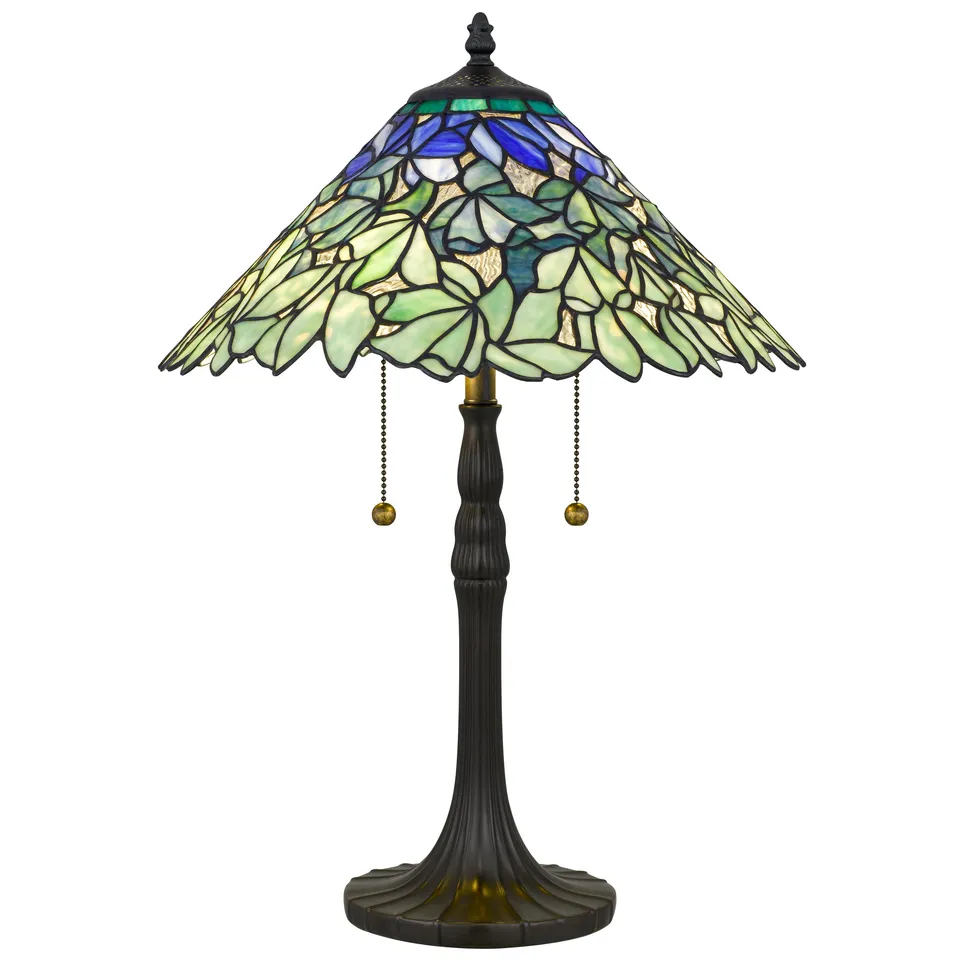 Quoizel Seasons stolní lampa bronz vitráž