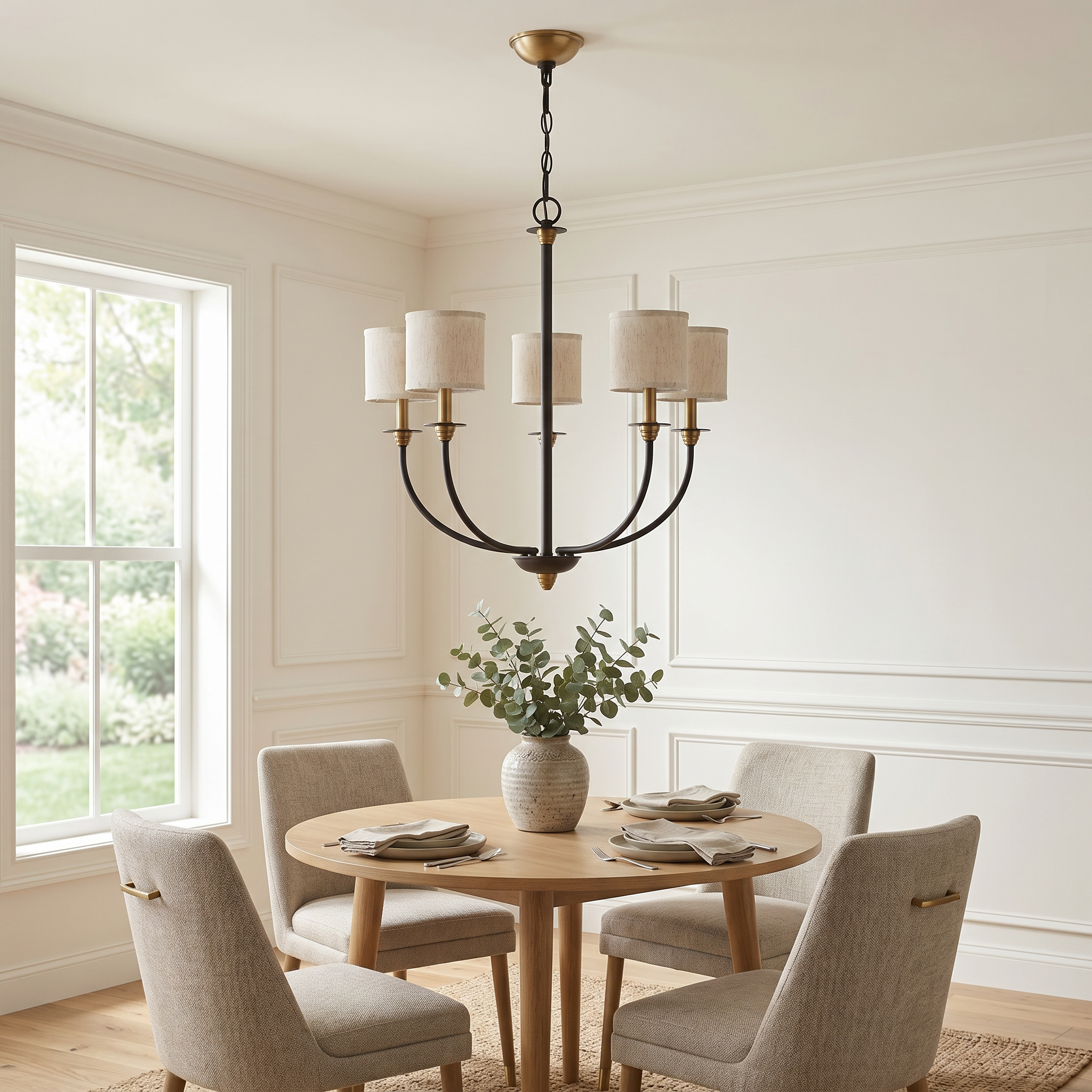 Quoizel Audley Chandelier lustr 5-Light Old Bronze textil