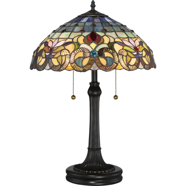 Quoizel Lyric stolní lampa bronzová tiffany