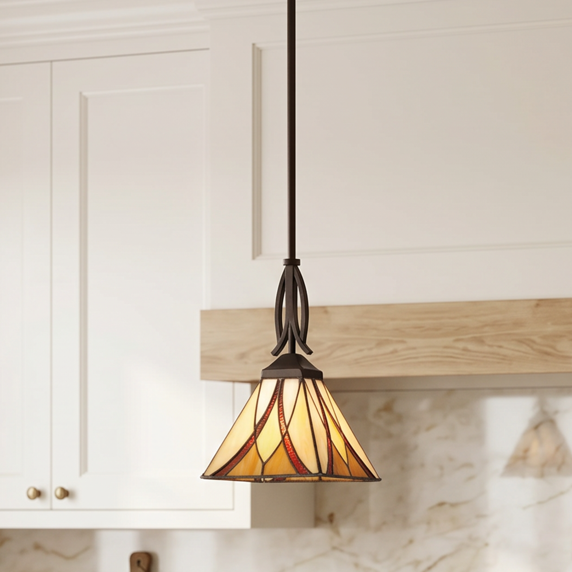 Quoizel Asheville Mini Pendant závěsné světlo bronz tiffany