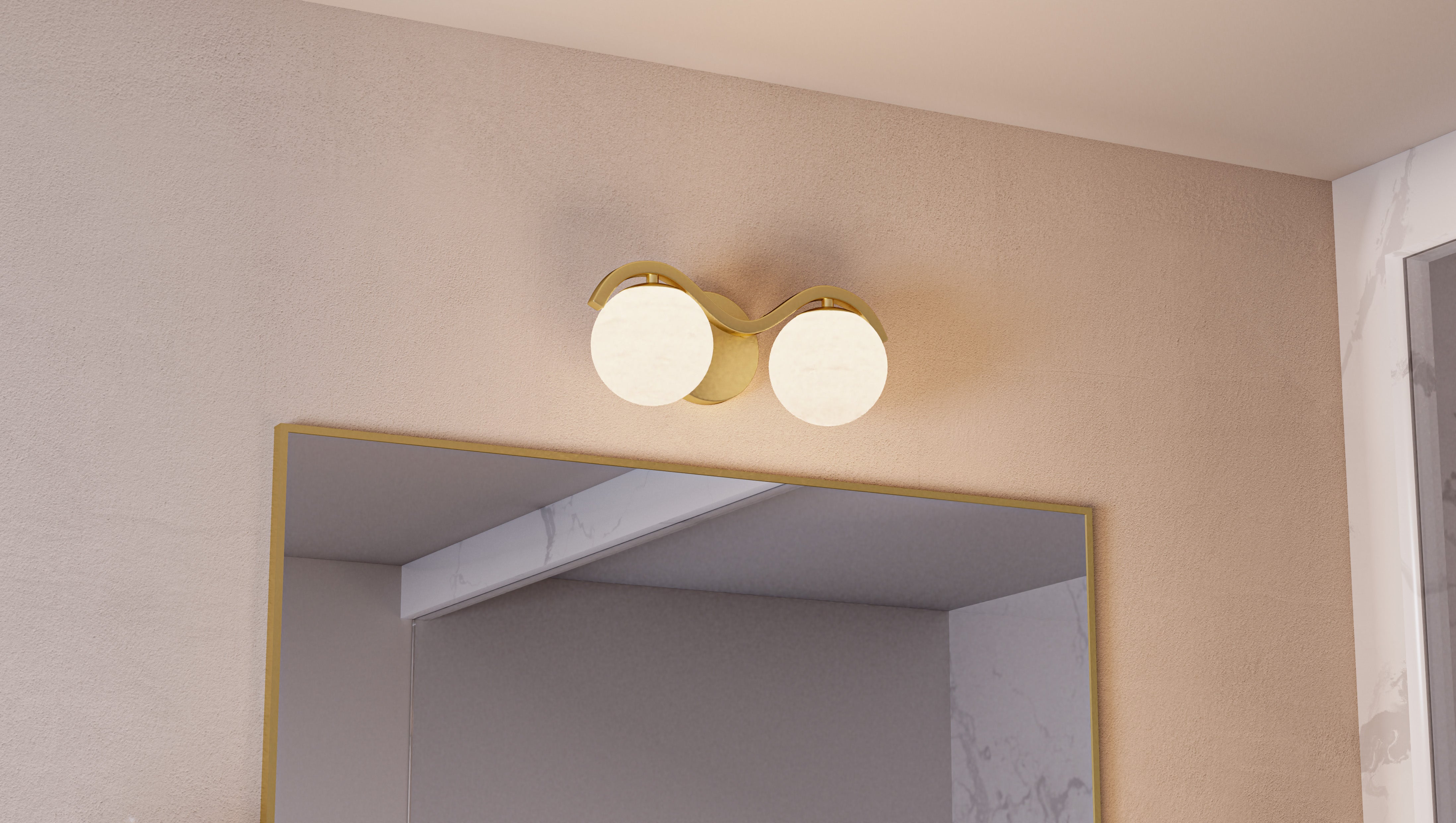 Quoizel Spherical Bath Light svítidlo mosaz 3 světla