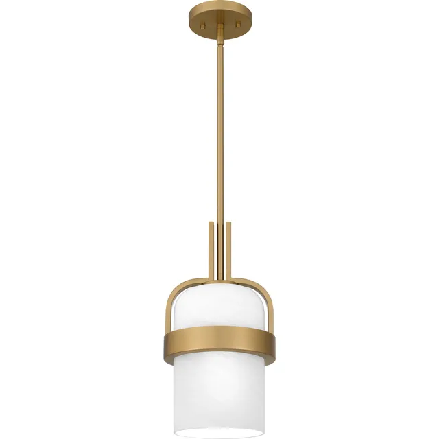 Quoizel Duval mini závěsné svítídlo aged brass alabastr