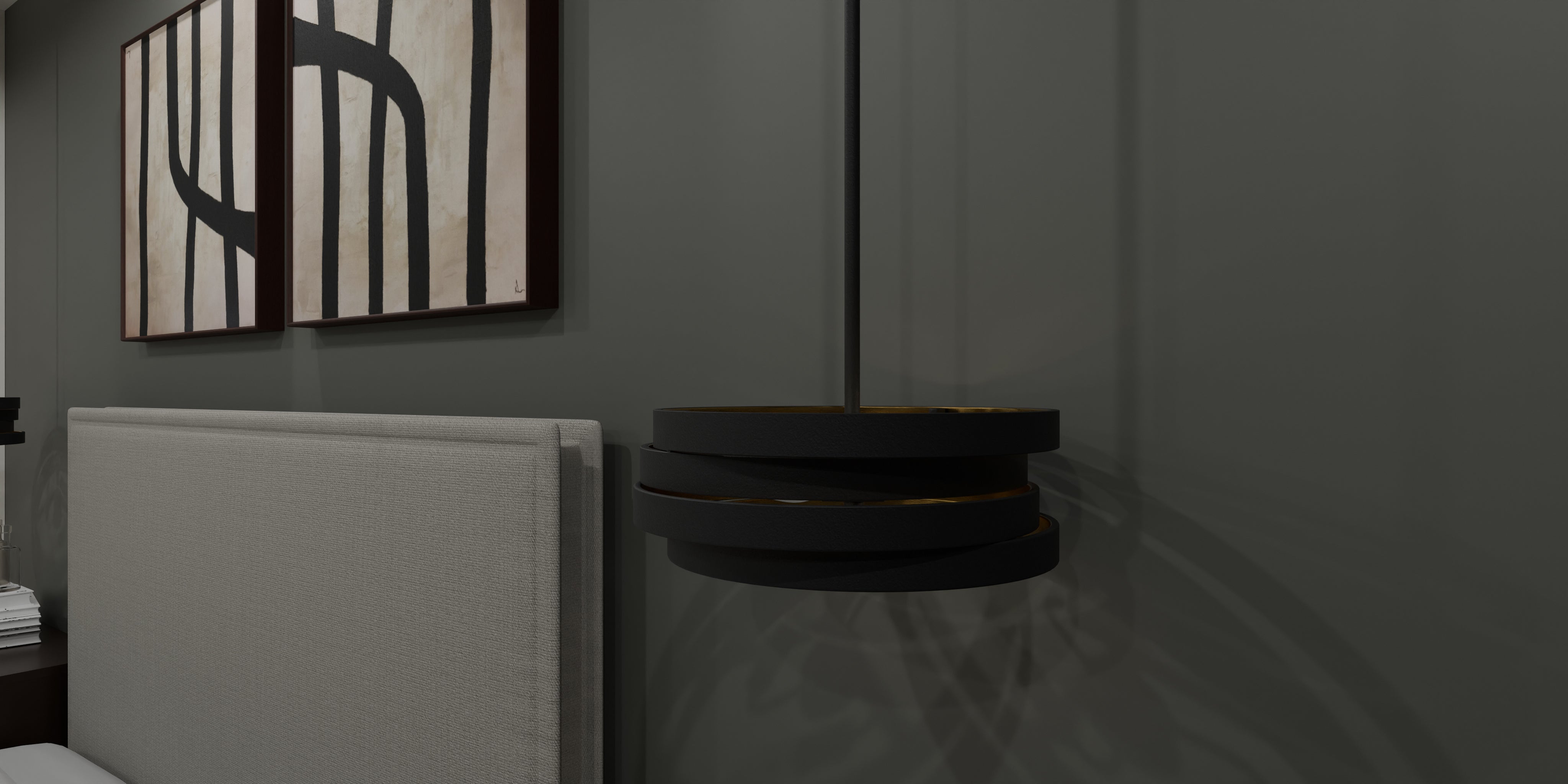 Quoizel Berner Pendant závěsné svítidlo matte black kovové
