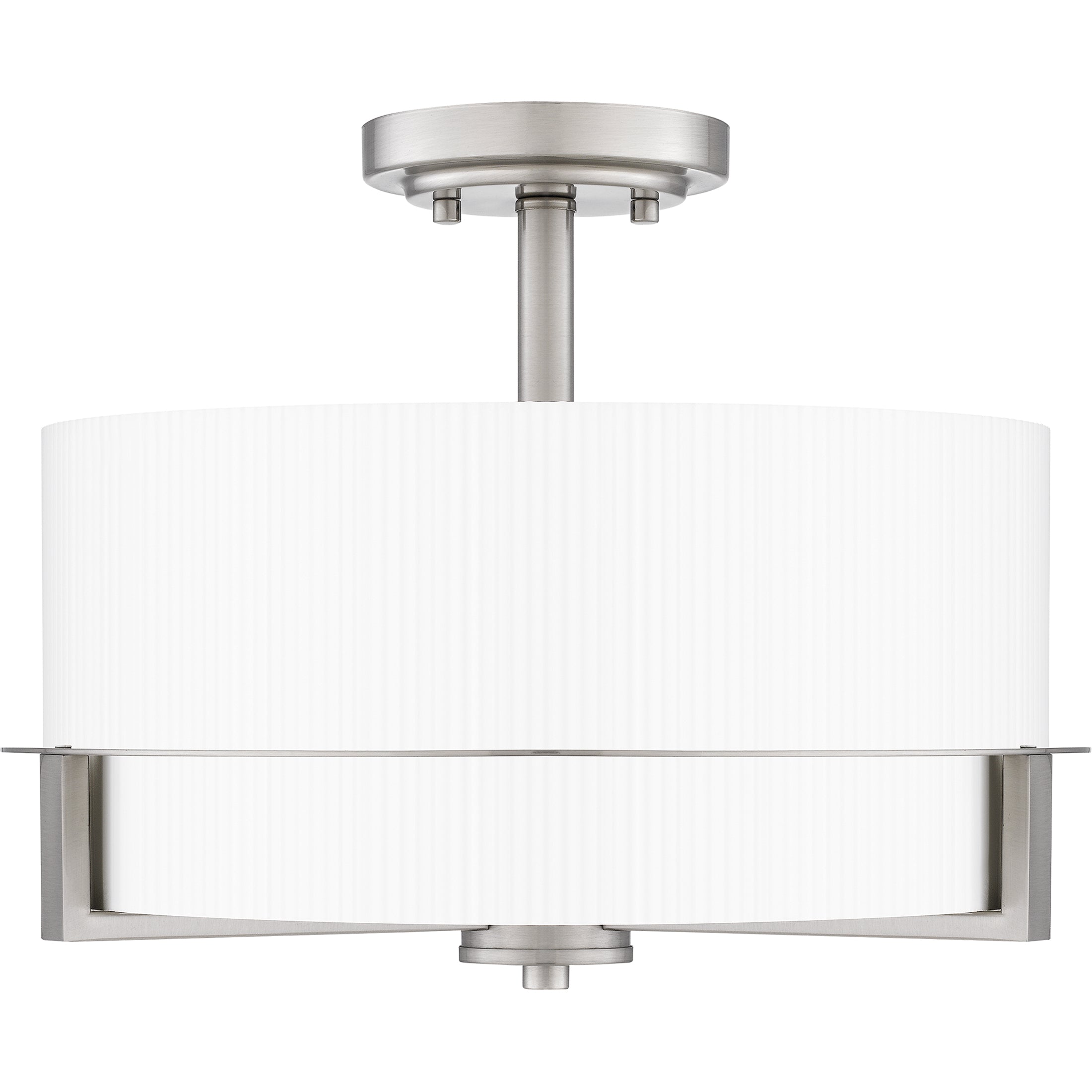 Quoizel Seymour Semi-Flush stropní světlo kartáčovaný nikl opál