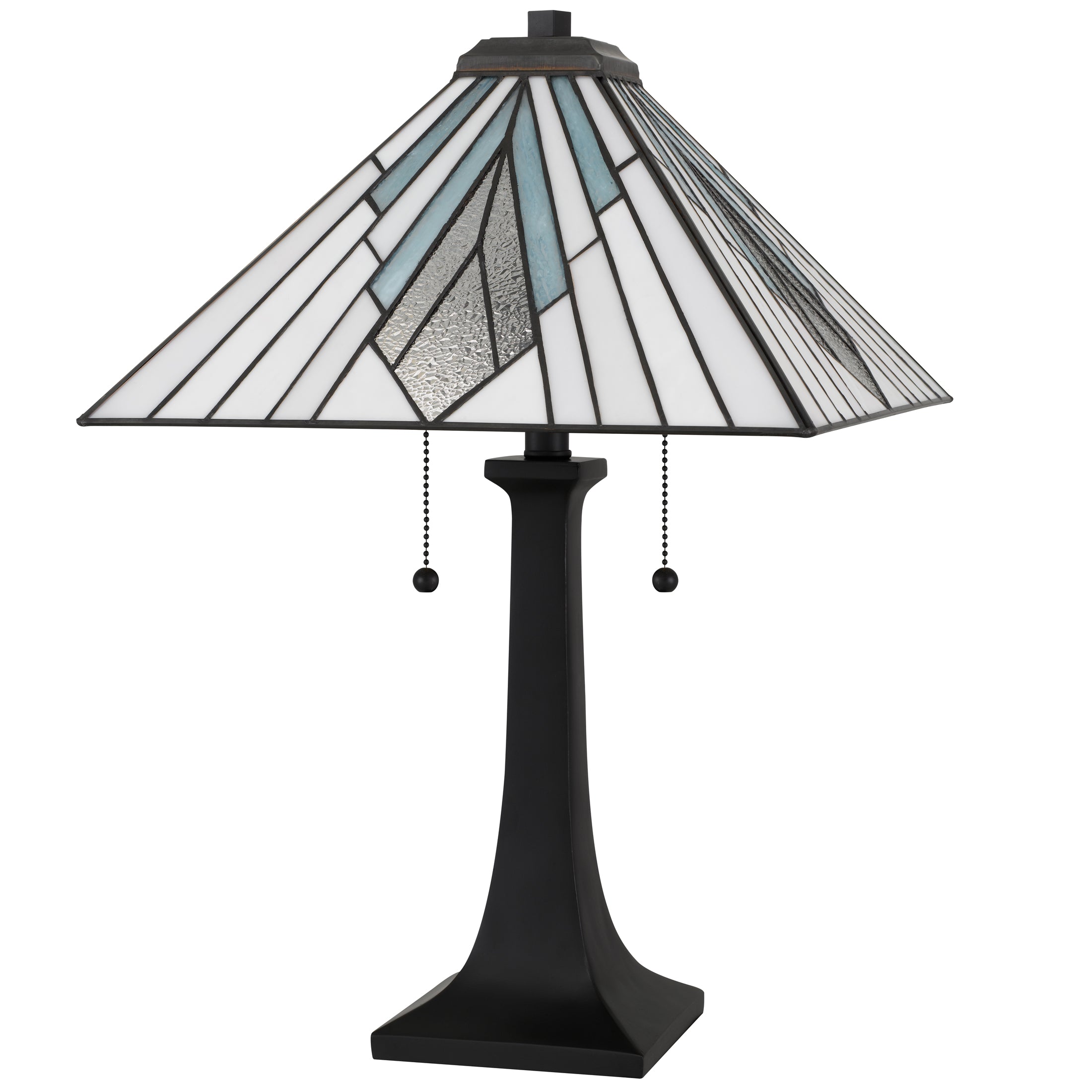 Quoizel Duvane stolní lampa matná černá vitráž