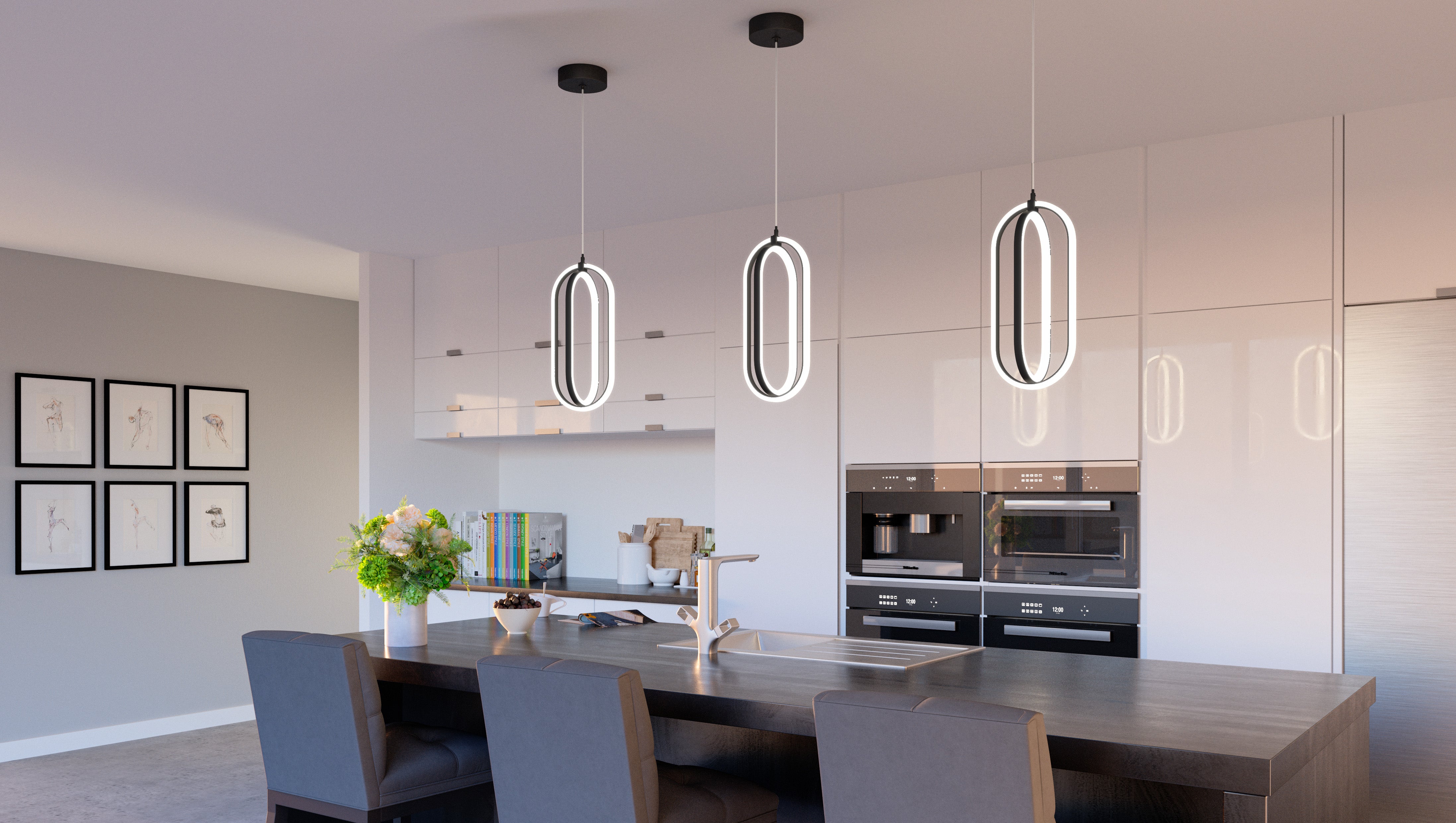 Quoizel Calista Mini Pendant závěsné svítidlo černé LED
