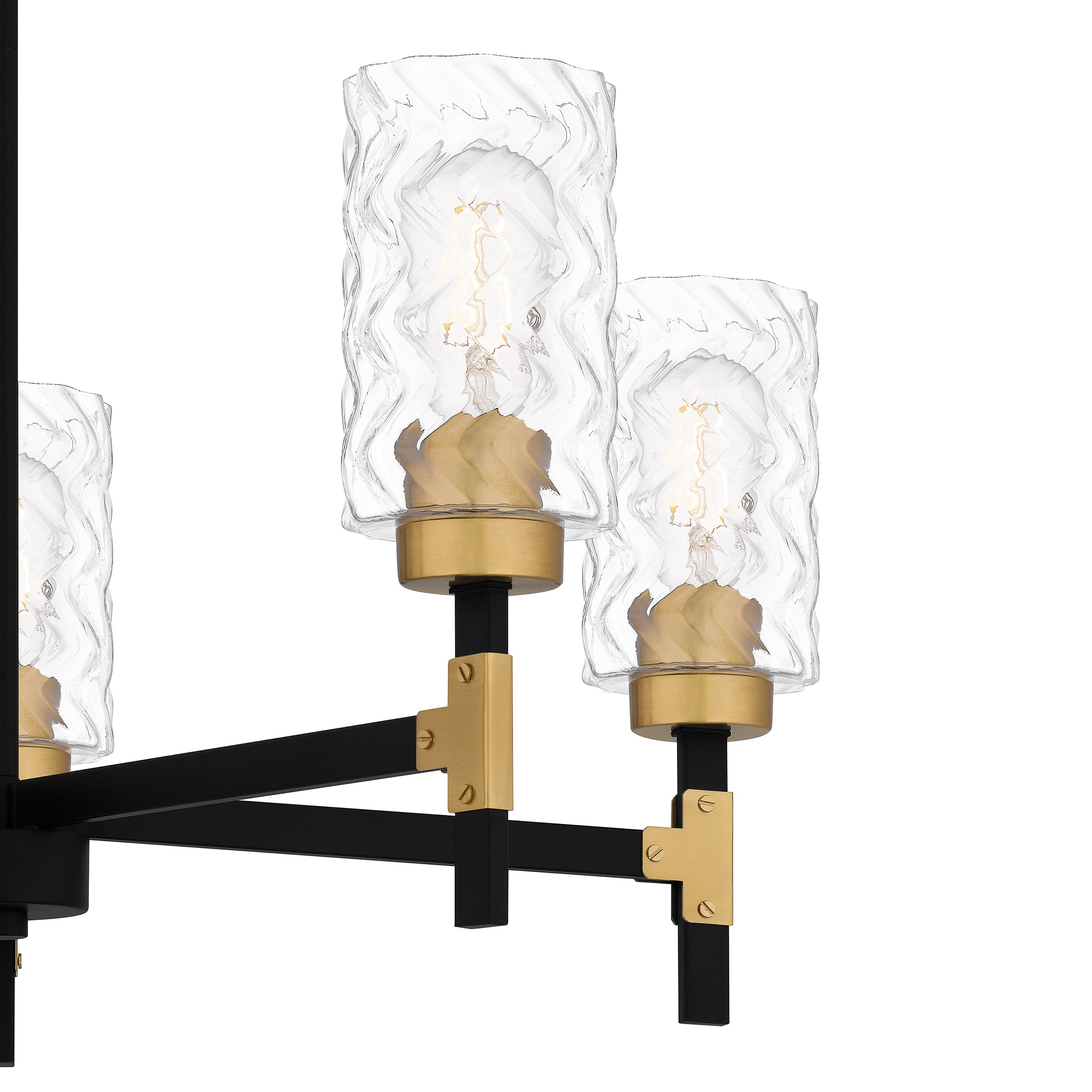 Quoizel Carly Chandelier černý lustr se sklem