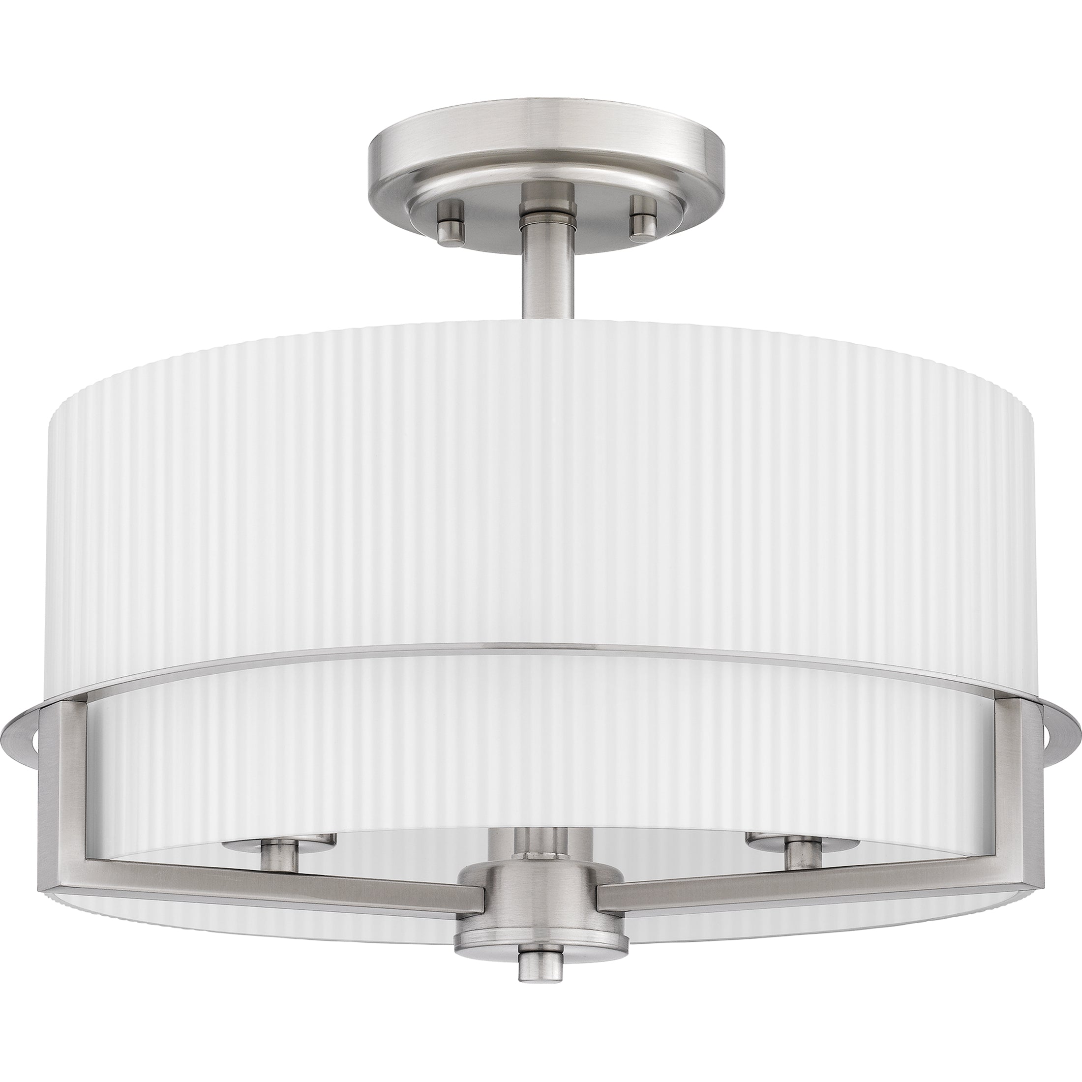 Quoizel Seymour Semi-Flush stropní světlo kartáčovaný nikl opál