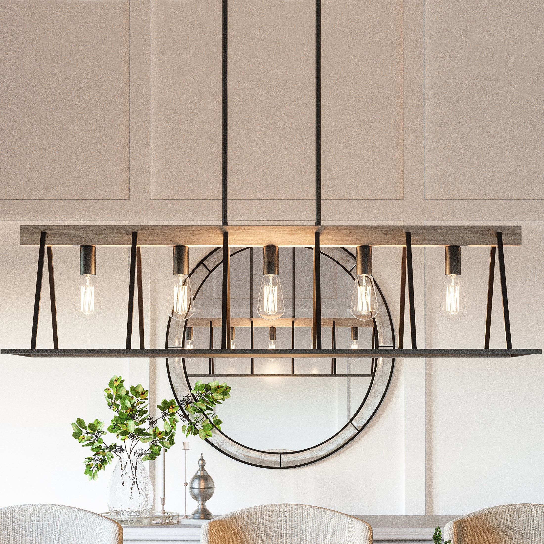 Quoizel Brockton lineární lustr grey ash ostrovní
