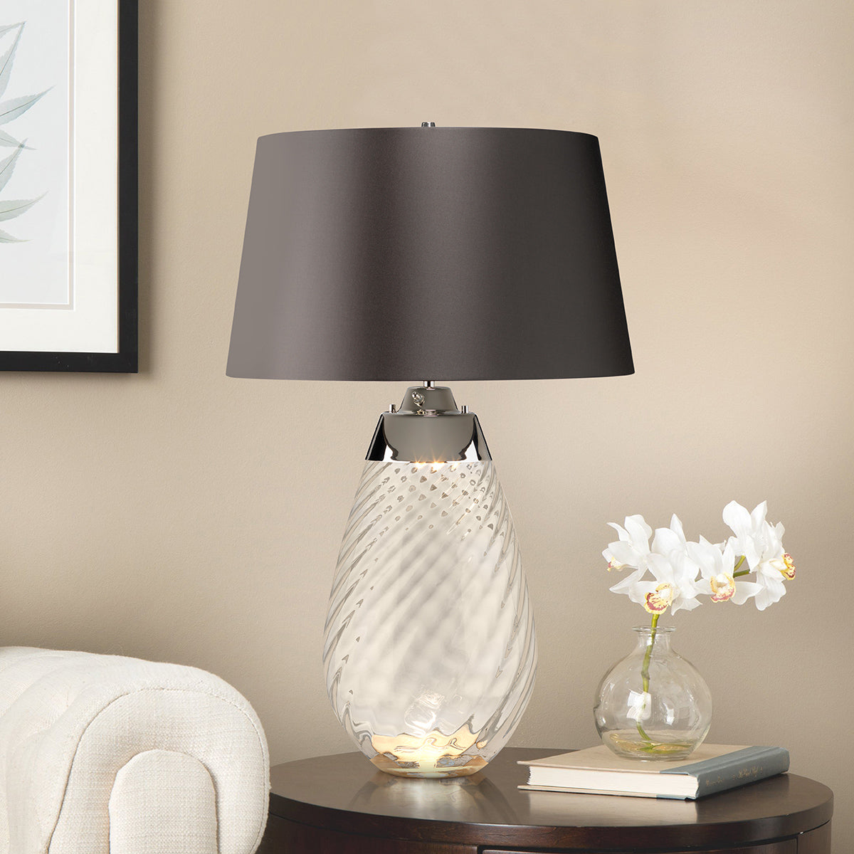 Gilded Nola Lena stolní lampa kouřová velká