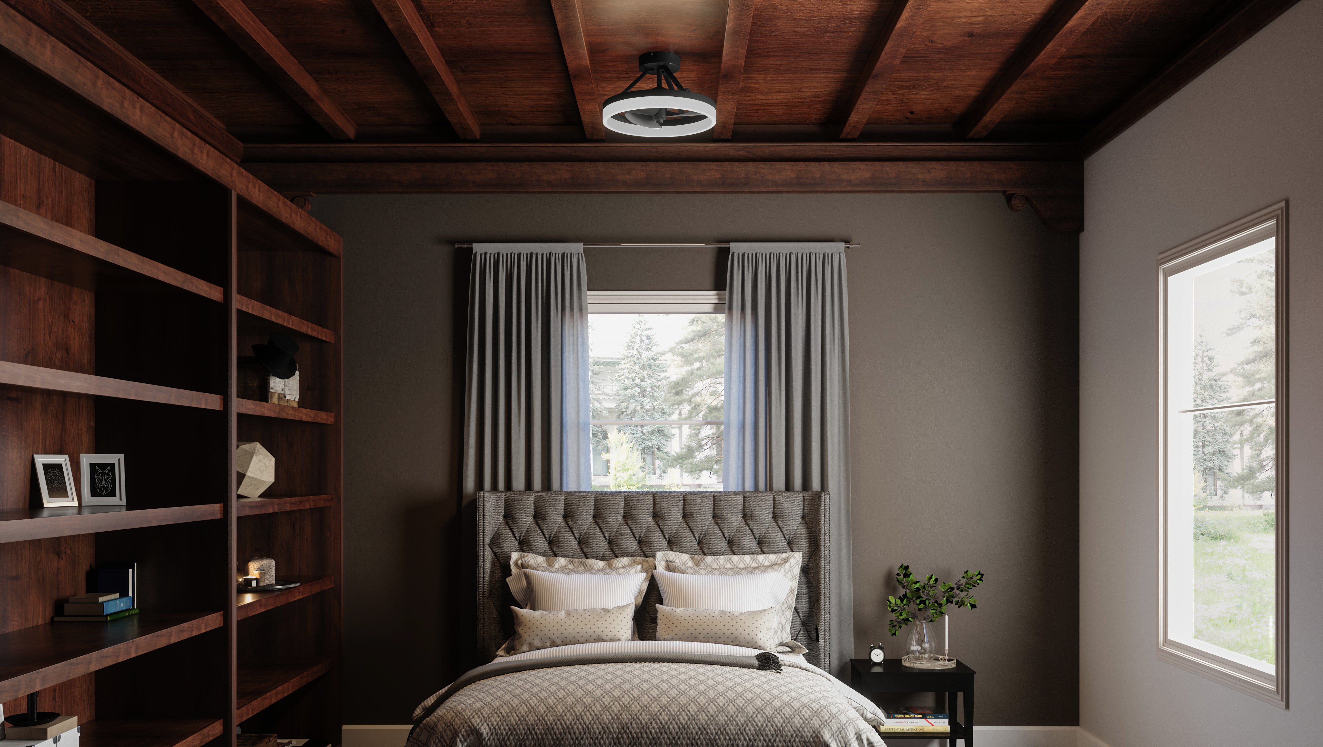 Quoizel Cohen svítidlo LED kruh brushed nickel moderní