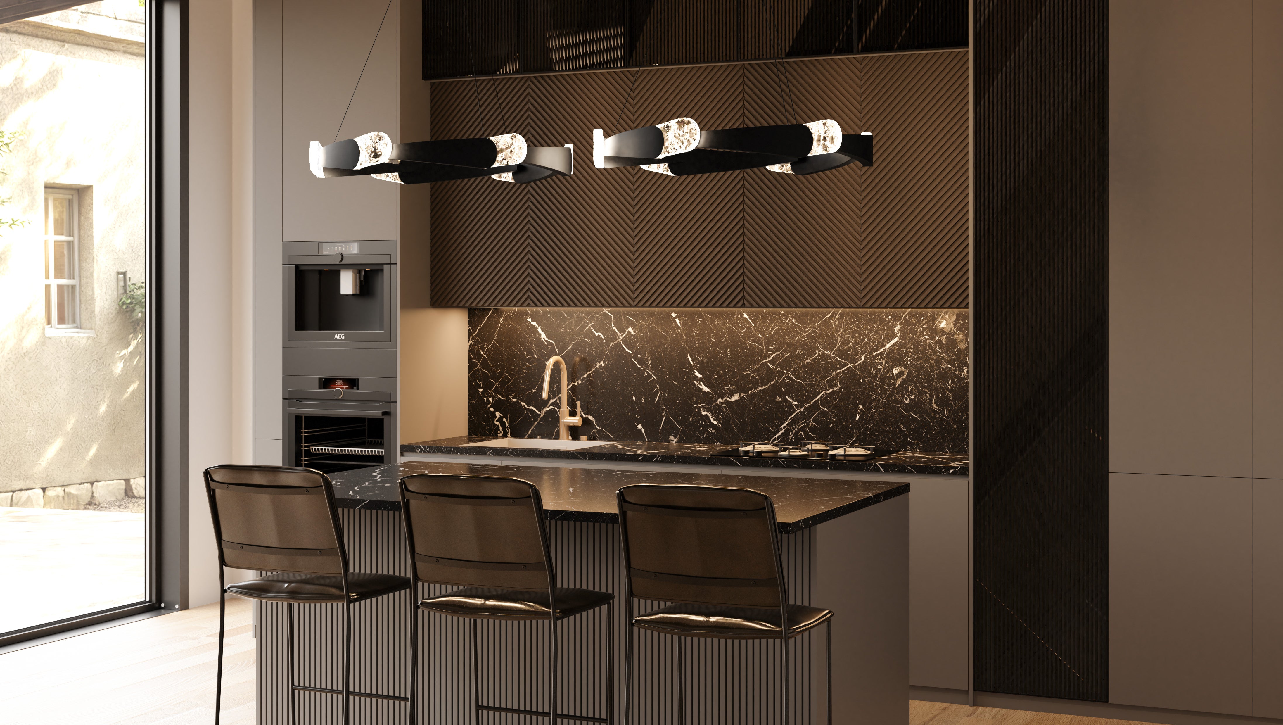 Quoizel Saffron závěsné svítidlo Matte Black LED