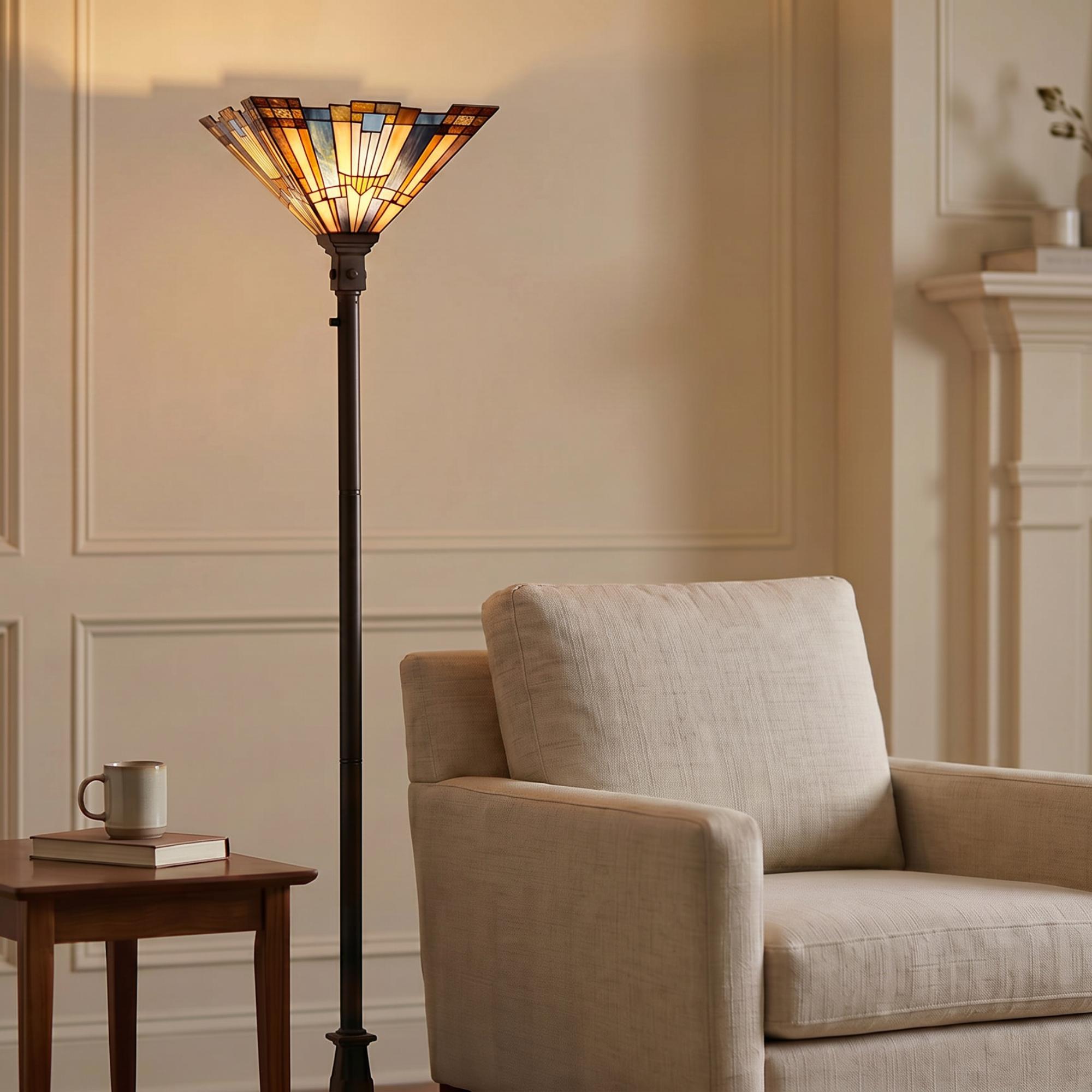 Quoizel Inglenook stojací lampa bronz 2-světelná