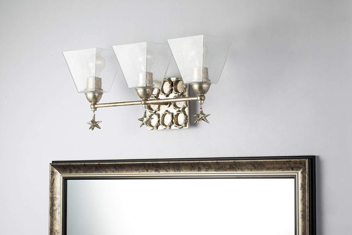 Gilded Nola Star 3 Light koupelnové svítidlo se sklem