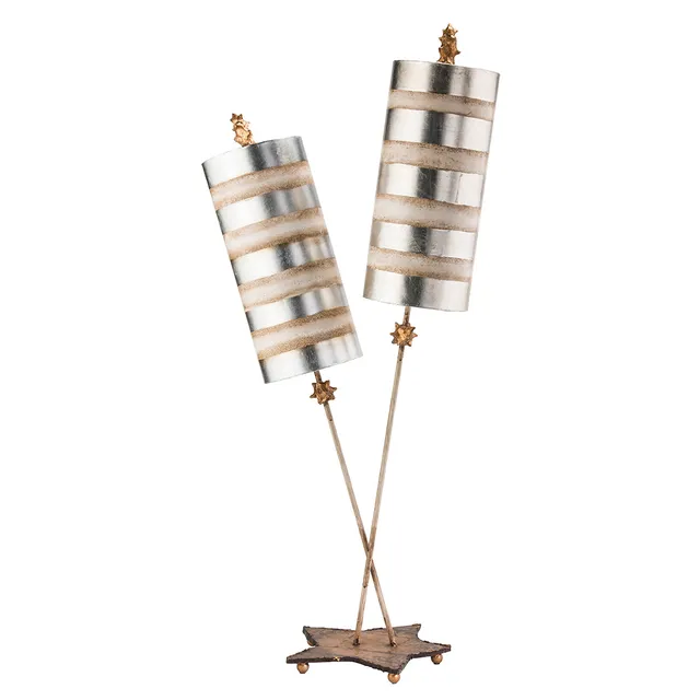 Gilded Nola Nettle stolní lampa stříbrná Luxe