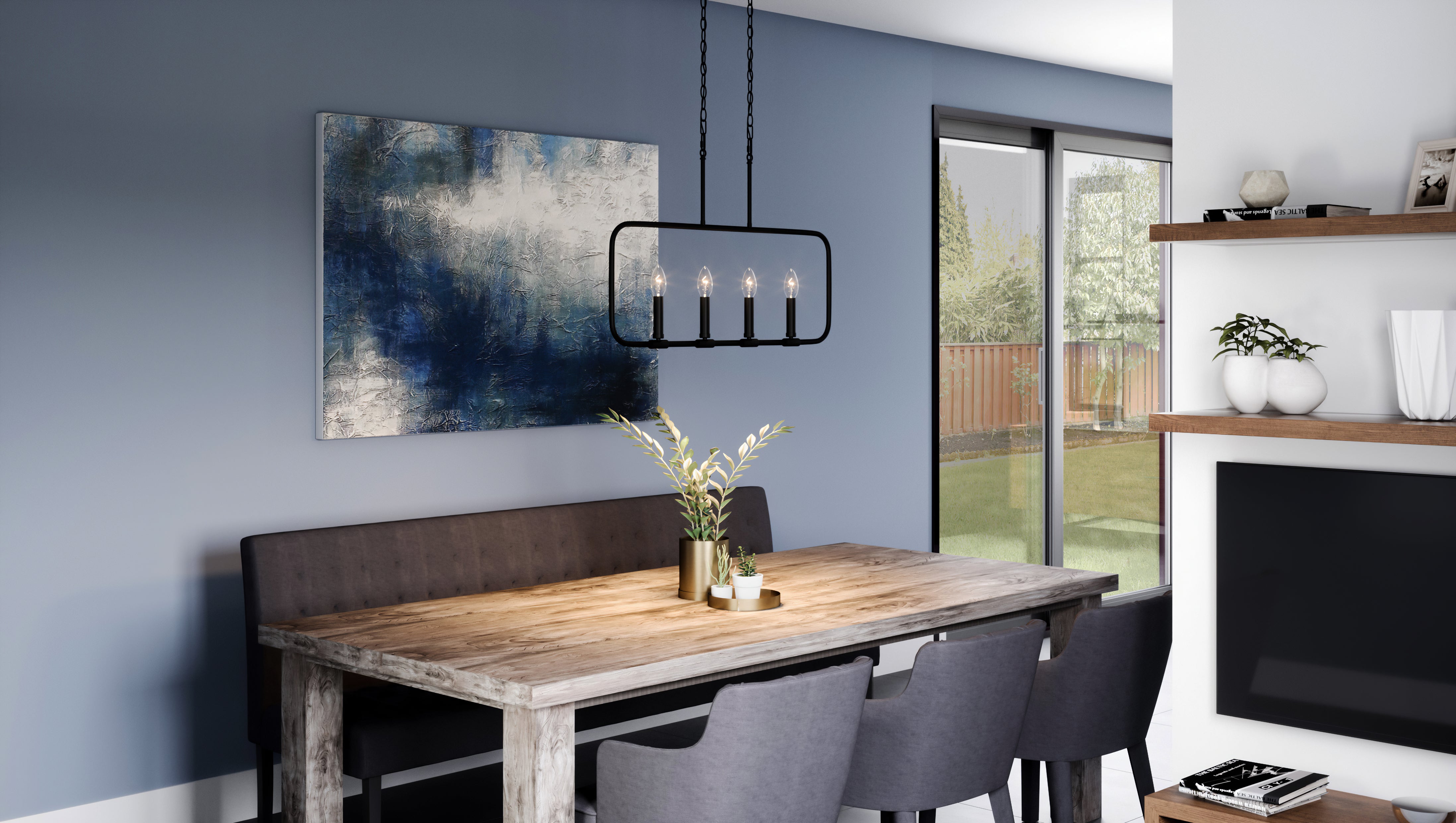 Quoizel Abner Island Light lustr aged brass
