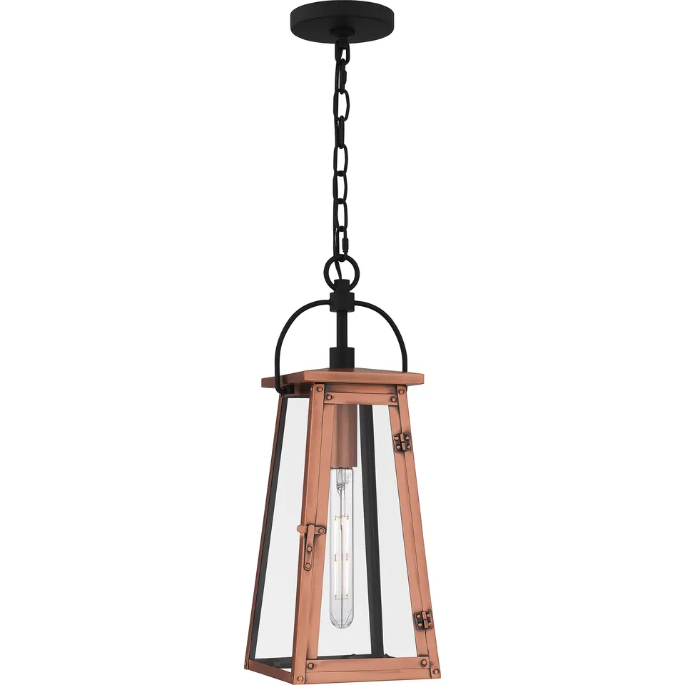 Quoizel Carolina Hanging Light lucerna měděná sklo