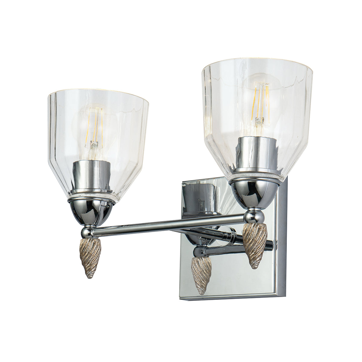 Gilded Nola Felice 2 Light koupelnové svítidlo čiré sklo