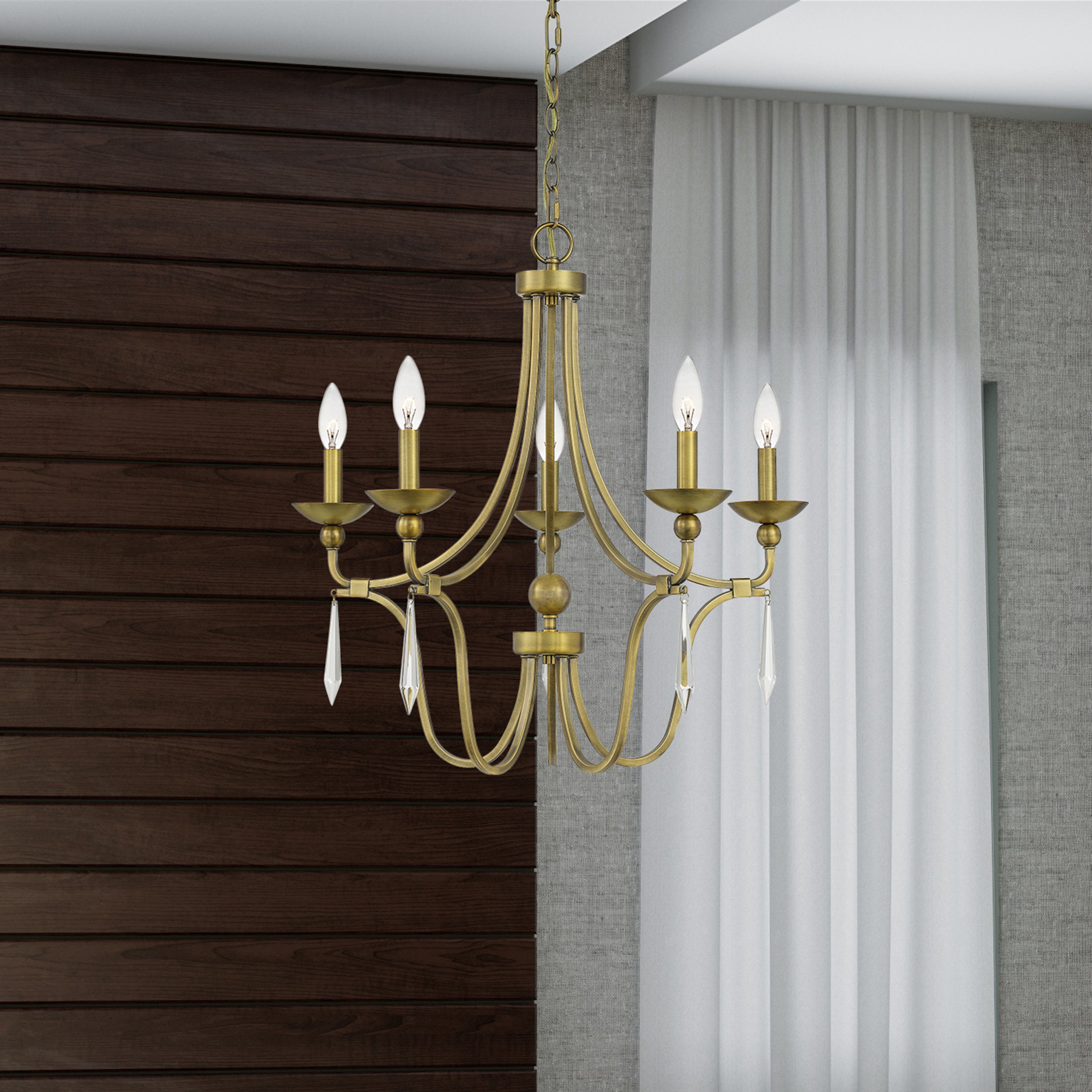 Quoizel Joules Chandelier lustr mosazný křišťál
