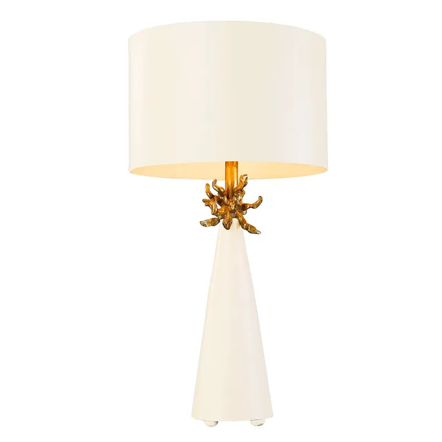 Gilded Nola Neo White stolní lampa zlatá patka 15"