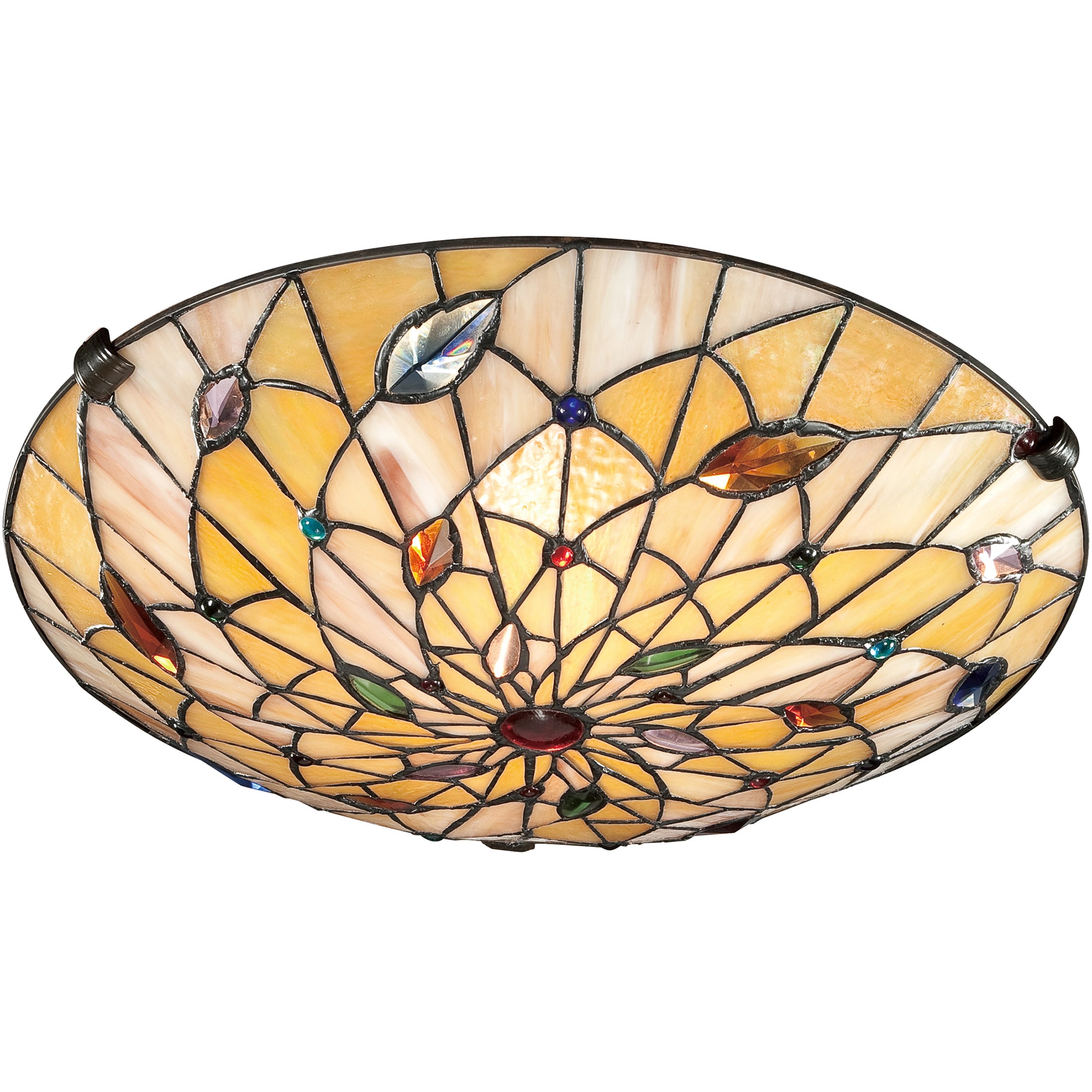 Quoizel Graham Flush Mount stropní světlo vintage bronze tiffany