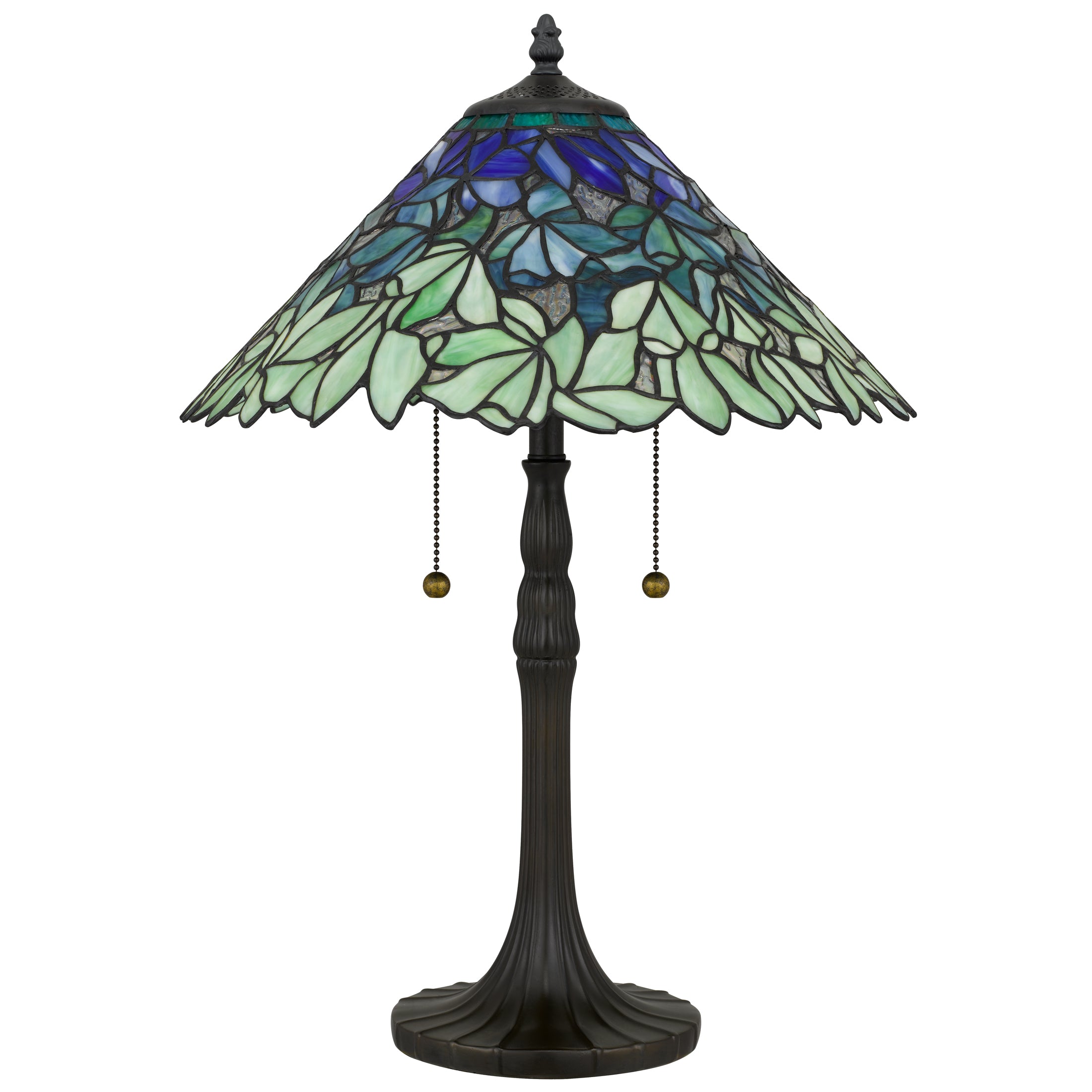 Quoizel Seasons stolní lampa bronz vitráž