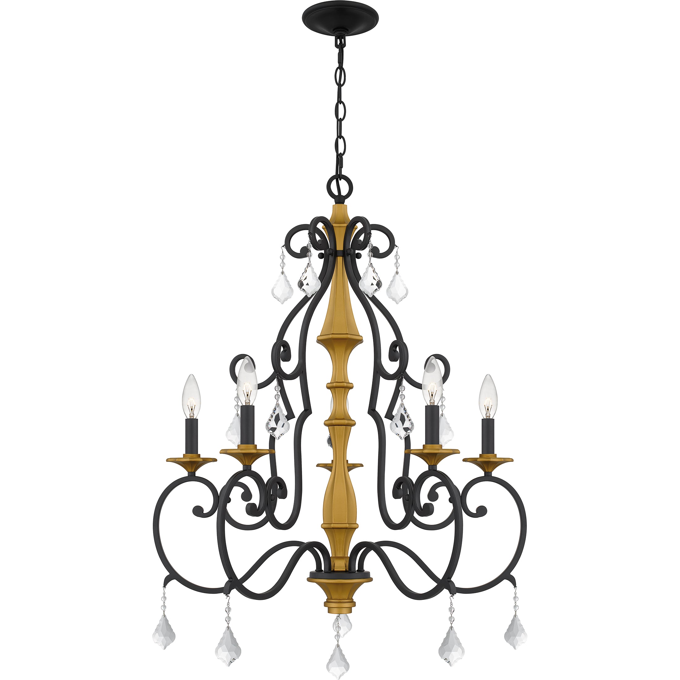 Quoizel Althea Chandelier lustr matná černá s krystaly