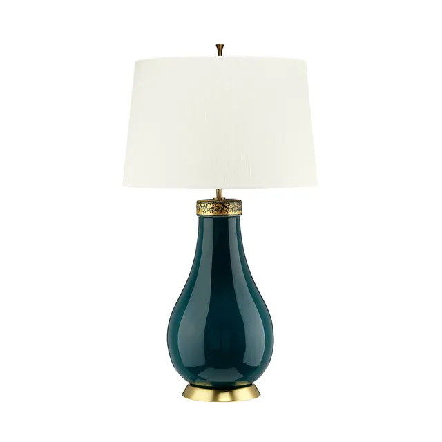Gilded Nola Havering stolní lampa tyrkysová keramika