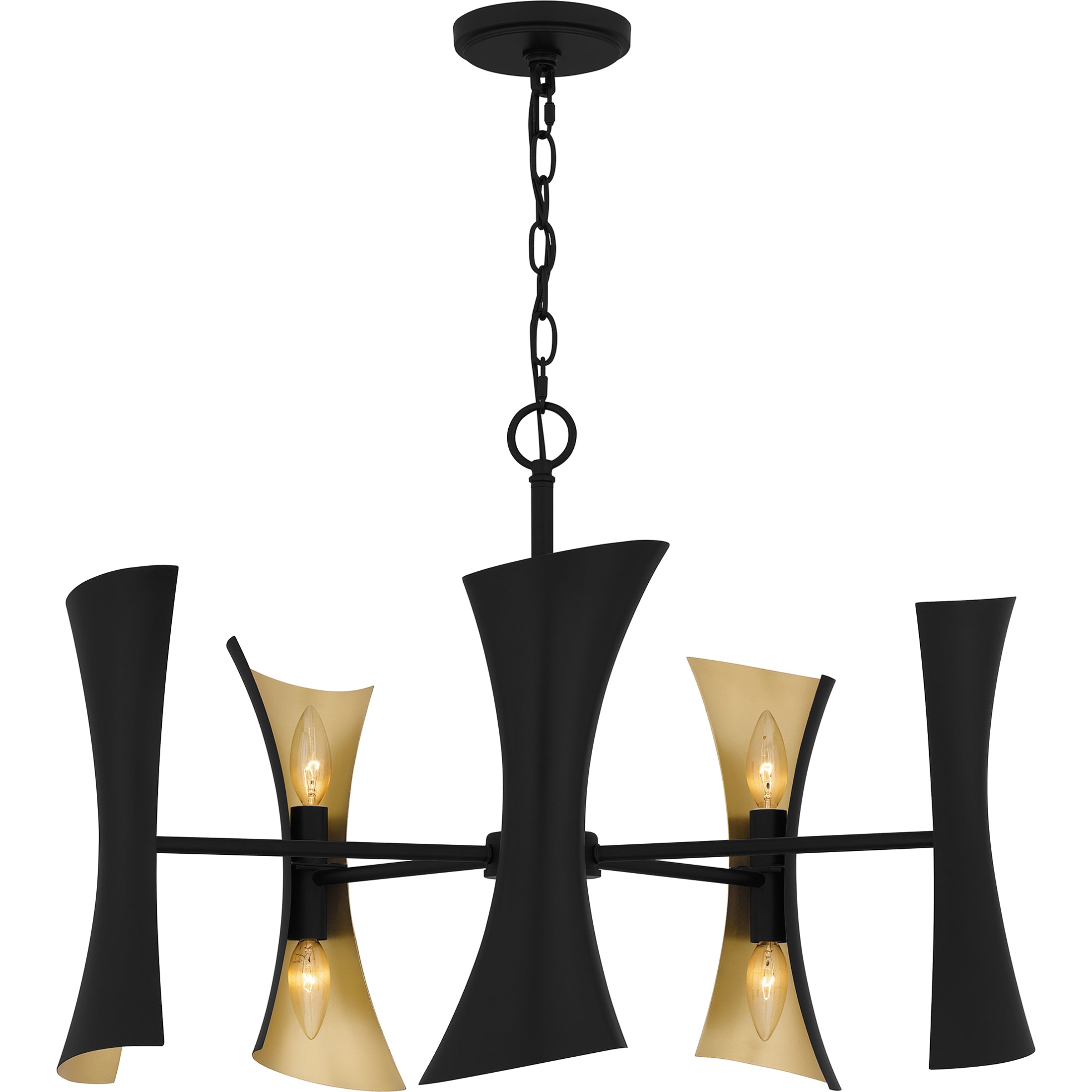 Quoizel Myla Chandelier lustr matná černá zlatá